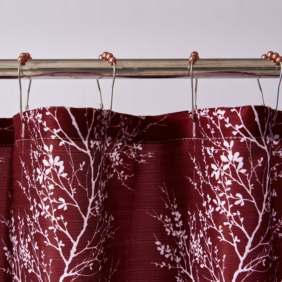 1pc Polyester Shower Curtain Set - Spirit Linen - Burgundy