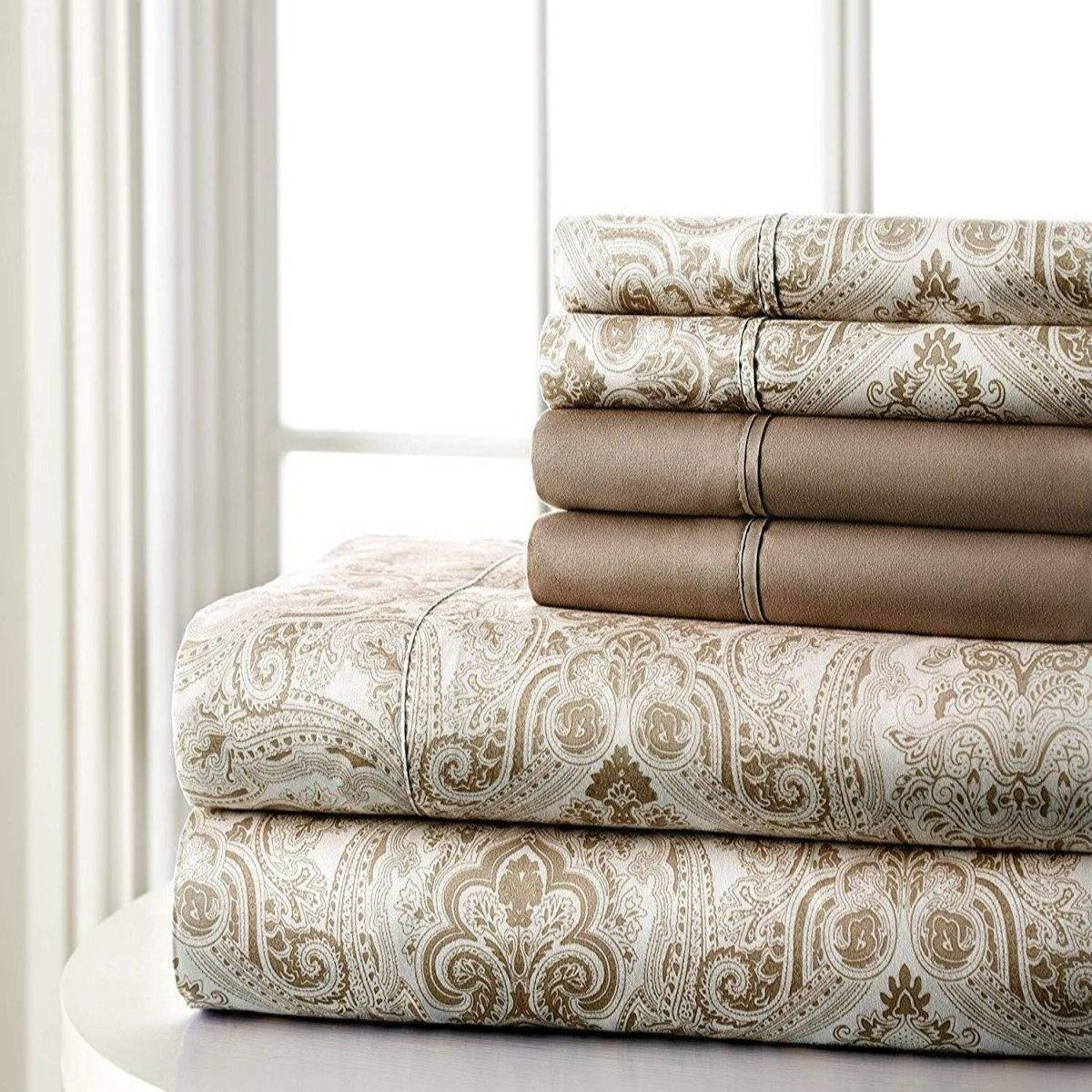 6PC Bed Sheets Set Paisley Sweet Dream Ultra Soft Microfiber - Spirit Linen