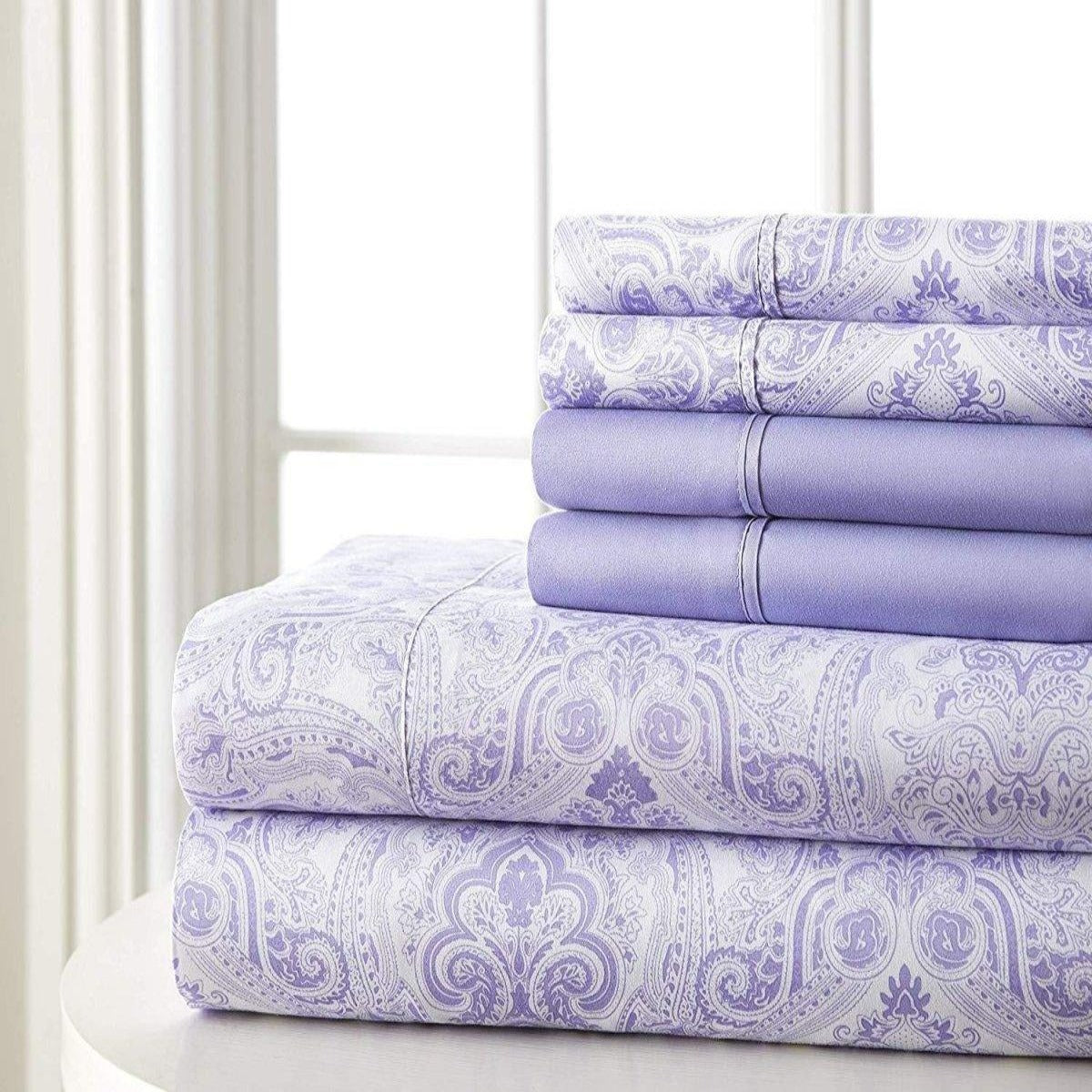 6PC Bed Sheets Set Paisley Sweet Dream Ultra Soft Microfiber - Spirit Linen