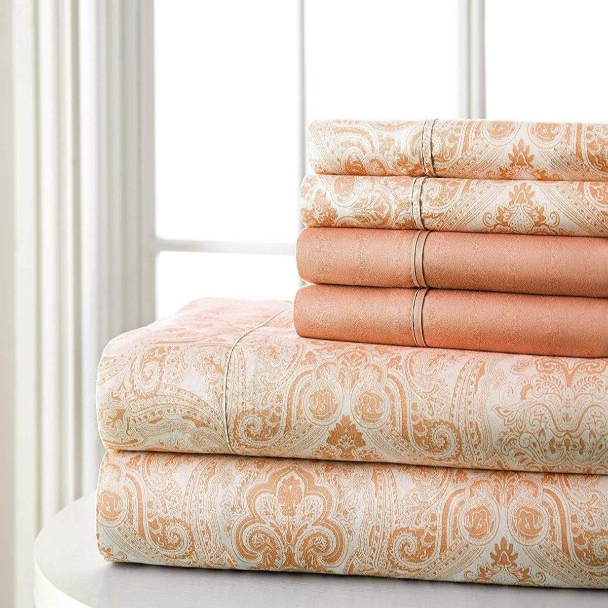 6PC Bed Sheets Set Paisley Sweet Dream Ultra Soft Microfiber - Spirit Linen