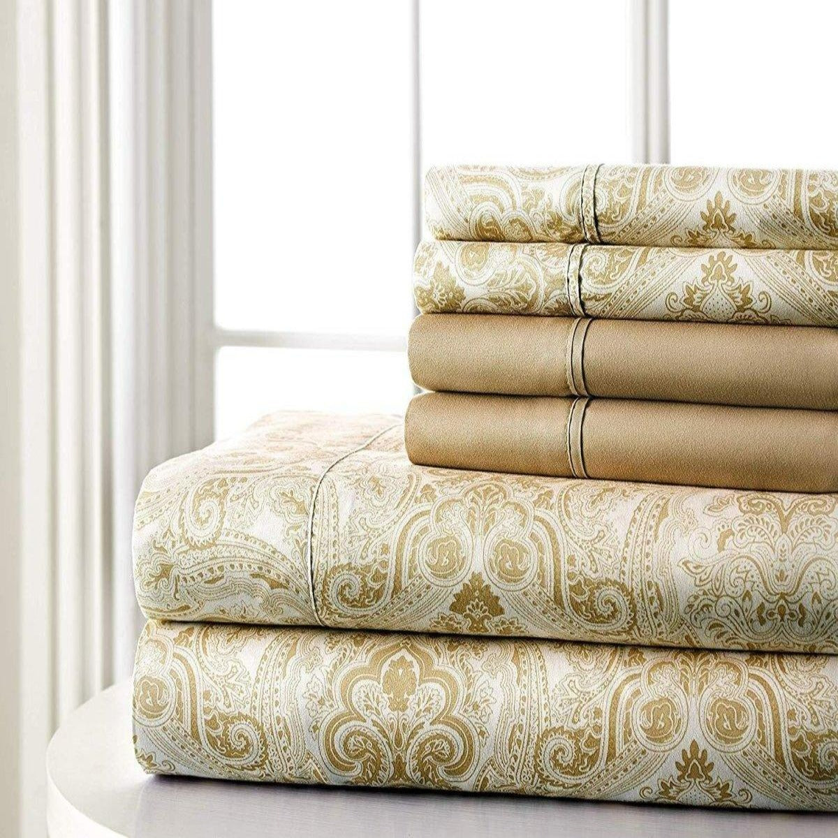 6PC Bed Sheets Set Paisley Sweet Dream Ultra Soft Microfiber - Spirit Linen