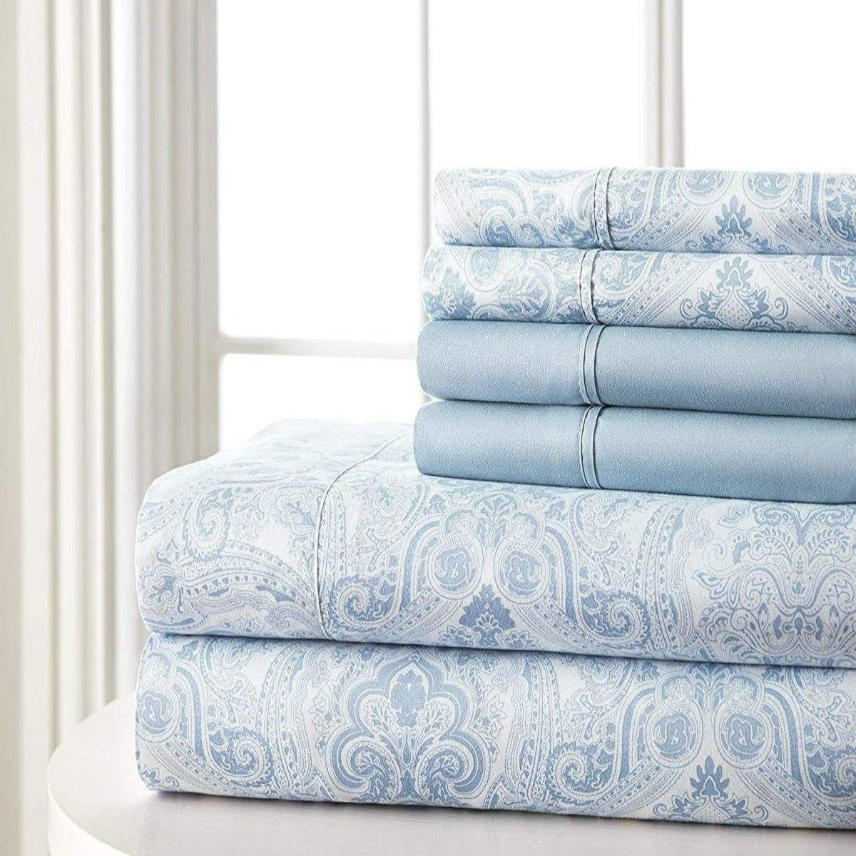 6PC Bed Sheets Set Paisley Sweet Dream Ultra Soft Microfiber - Spirit Linen