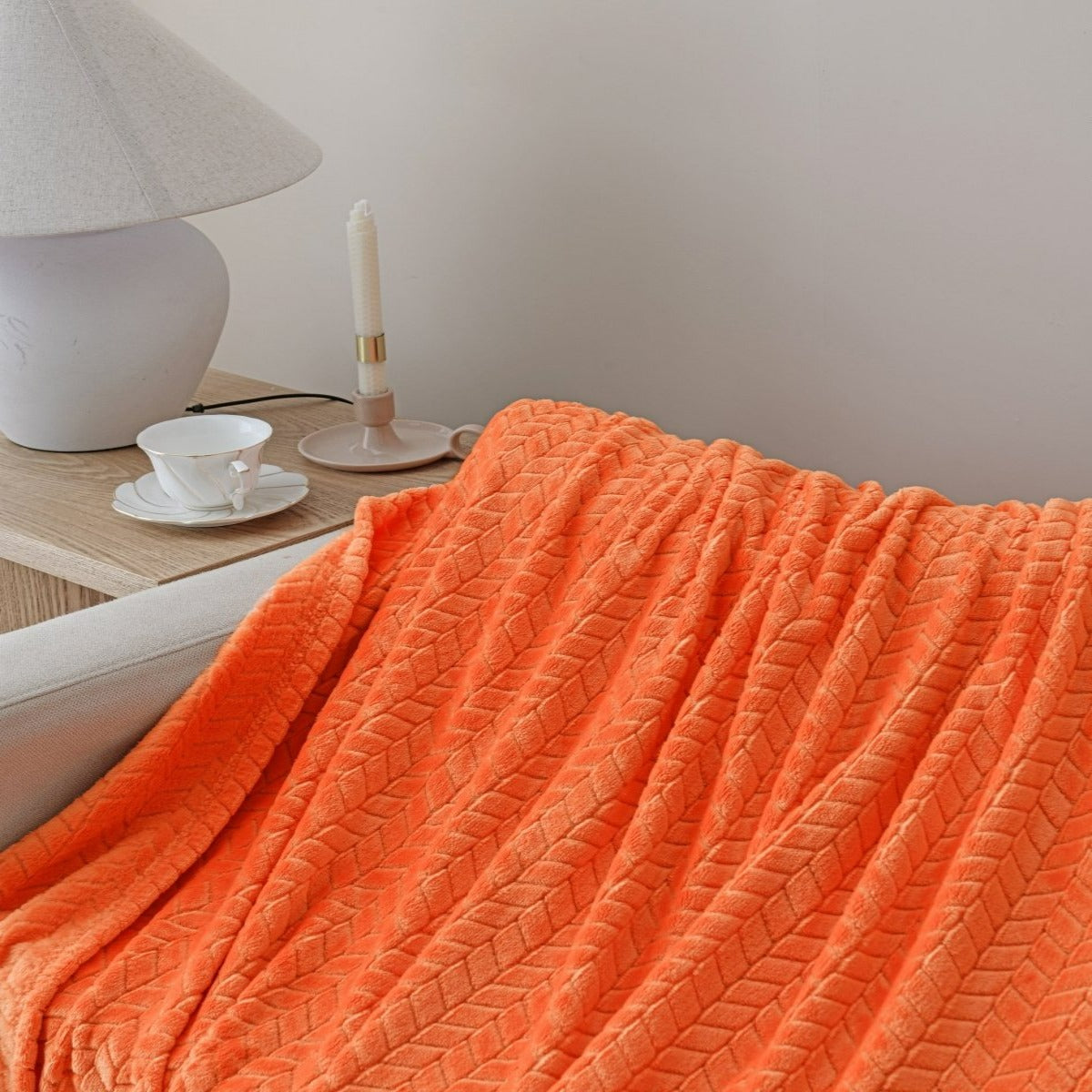 Arrow Jacquard 50 x 70 Plush Throw - Spirit Linen
