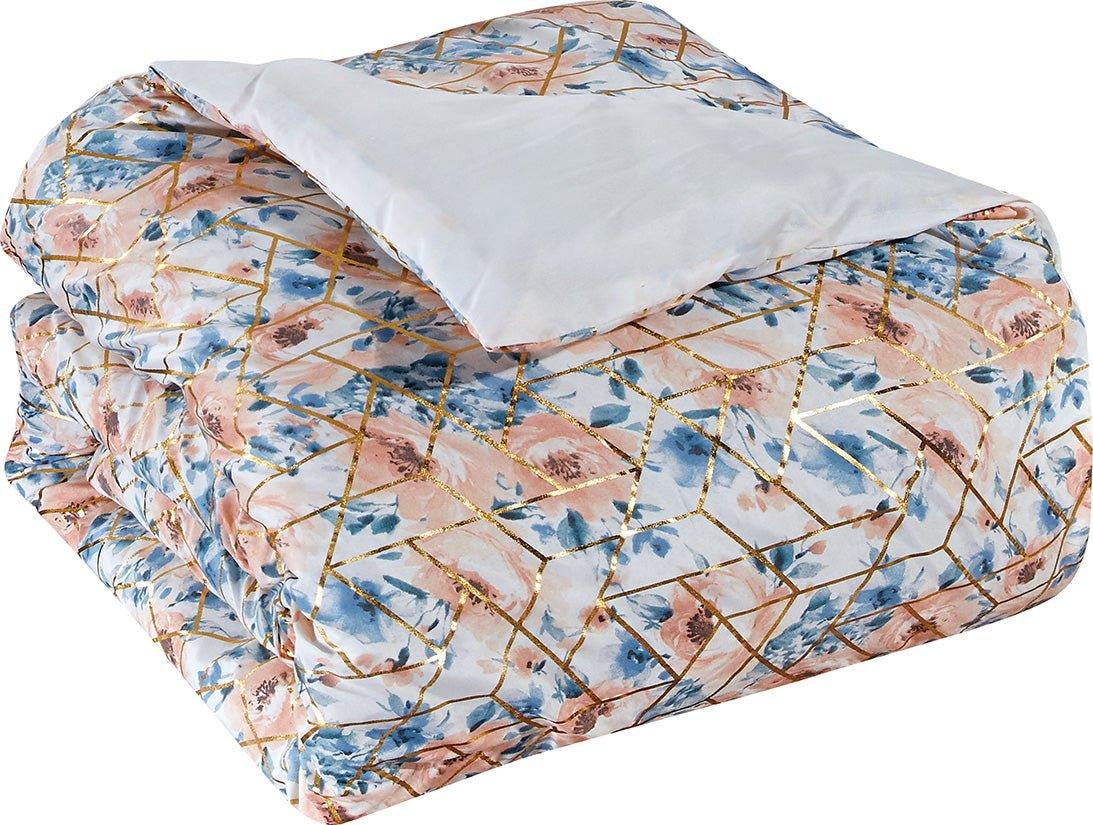 Metallic Comforter Set with Matching Shams and Decorative Pillows - Stylish Home Décor with Metallic Accents - Spirit Linen