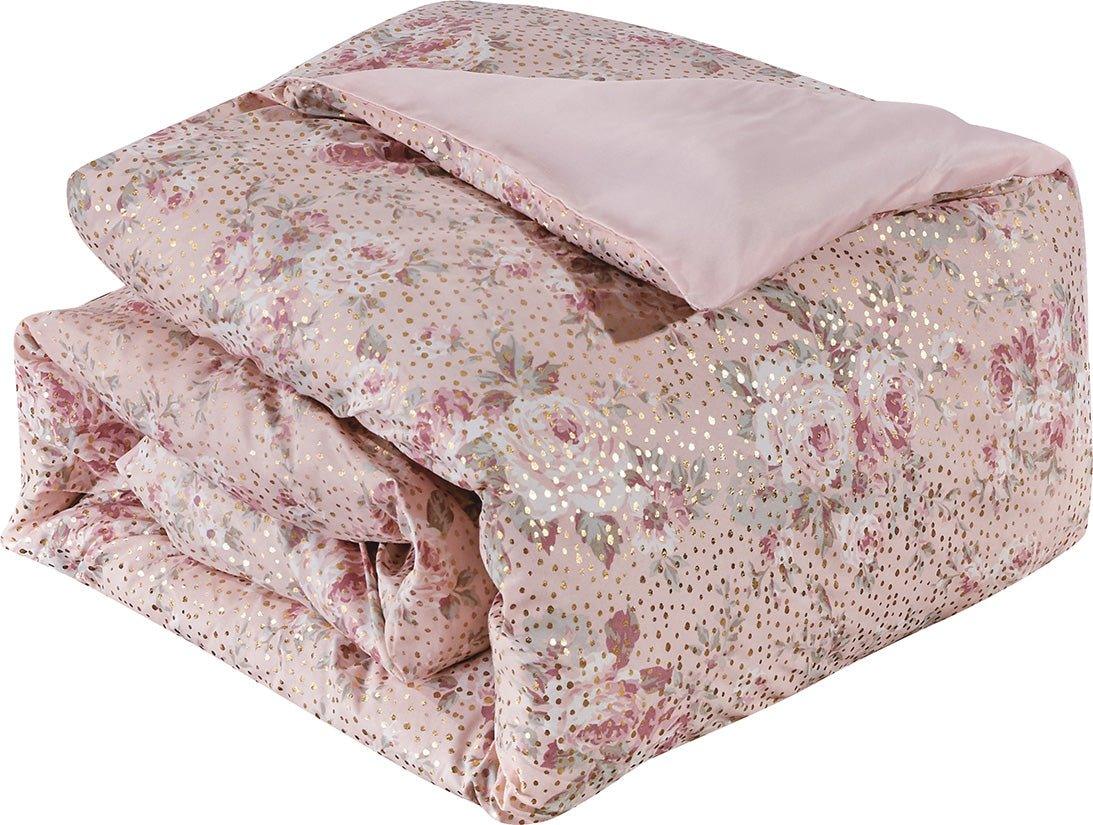 Metallic Comforter Set with Matching Shams and Decorative Pillows - Stylish Home Décor with Metallic Accents - Spirit Linen