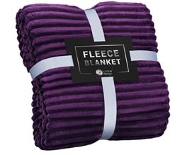 Solid Plush Ribbed Blanket - Ultra Soft and Smooth - Spirit Linen