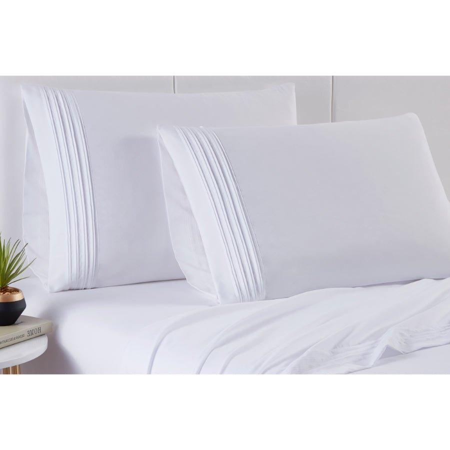 Spirit Linen Home Bed Sheets Set 4PC Pleated Better Sleep Ultra Soft Microfiber Sheet Set with Fitted Sheet Flat Sheet Pillowcases - Spirit Linen