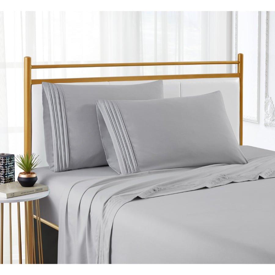Spirit Linen Home Bed Sheets Set 4PC Pleated Better Sleep Ultra Soft Microfiber Sheet Set with Fitted Sheet Flat Sheet Pillowcases - Spirit Linen