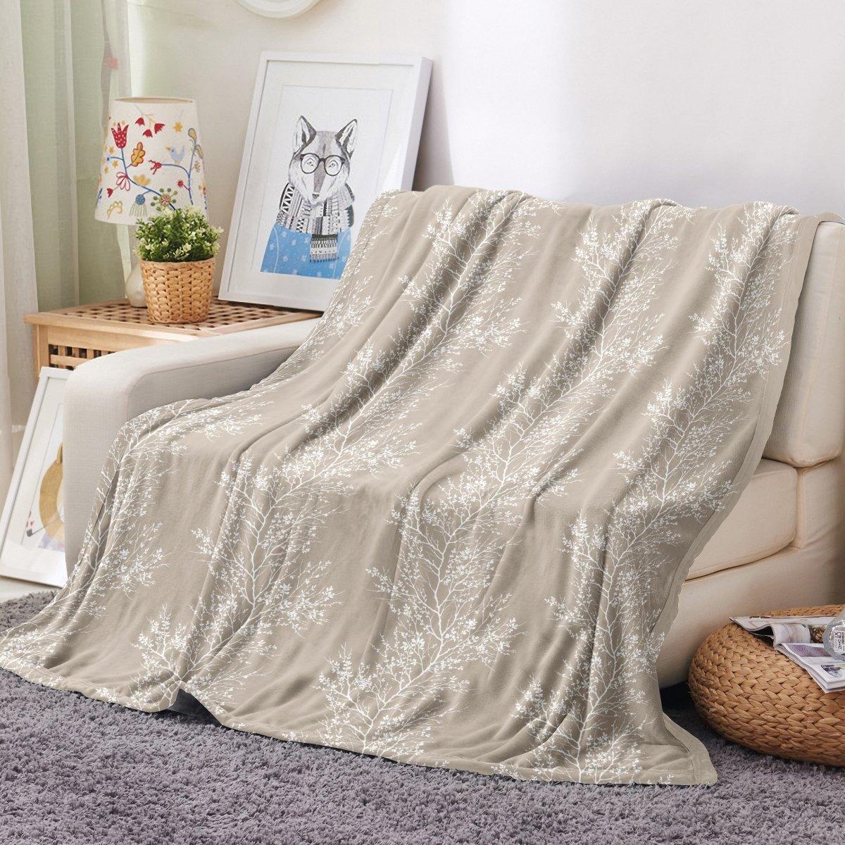 Ultra Soft Oversized Plush Foliage Throw Blanket - Stylish Home Décor for Bed or Couch - Spirit Linen