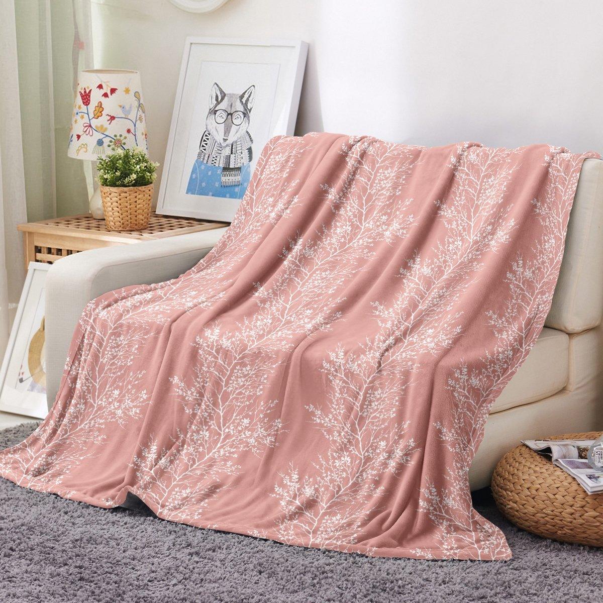 Ultra Soft Oversized Plush Foliage Throw Blanket - Stylish Home Décor for Bed or Couch - Spirit Linen