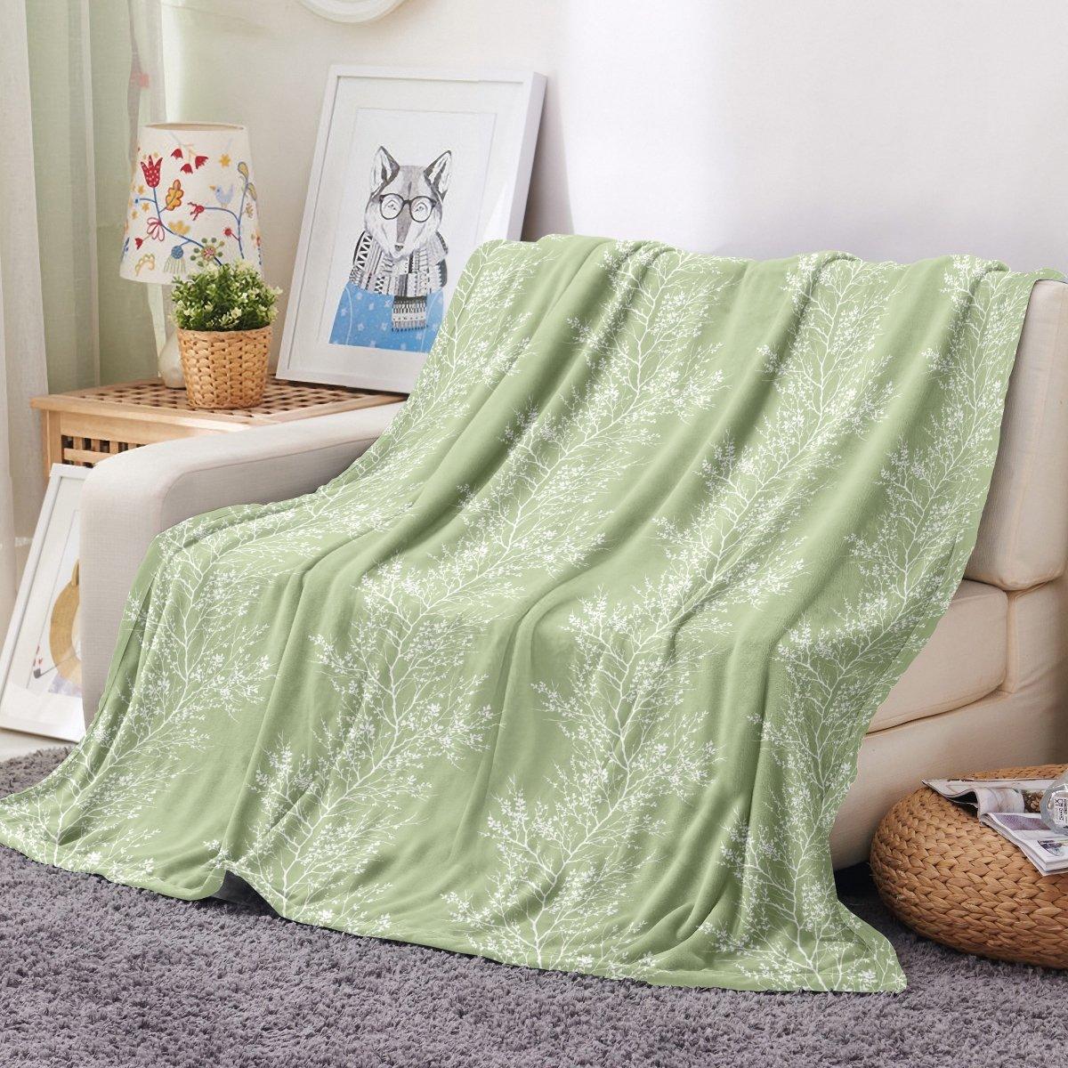 Ultra Soft Oversized Plush Foliage Throw Blanket - Stylish Home Décor for Bed or Couch - Spirit Linen