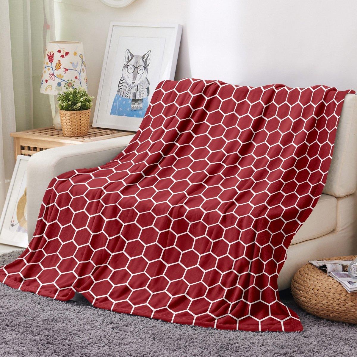 Ultra Soft Oversized Plush Honeycomb Throw Blanket - Stylish Home Décor for Bed or Couch - Spirit Linen