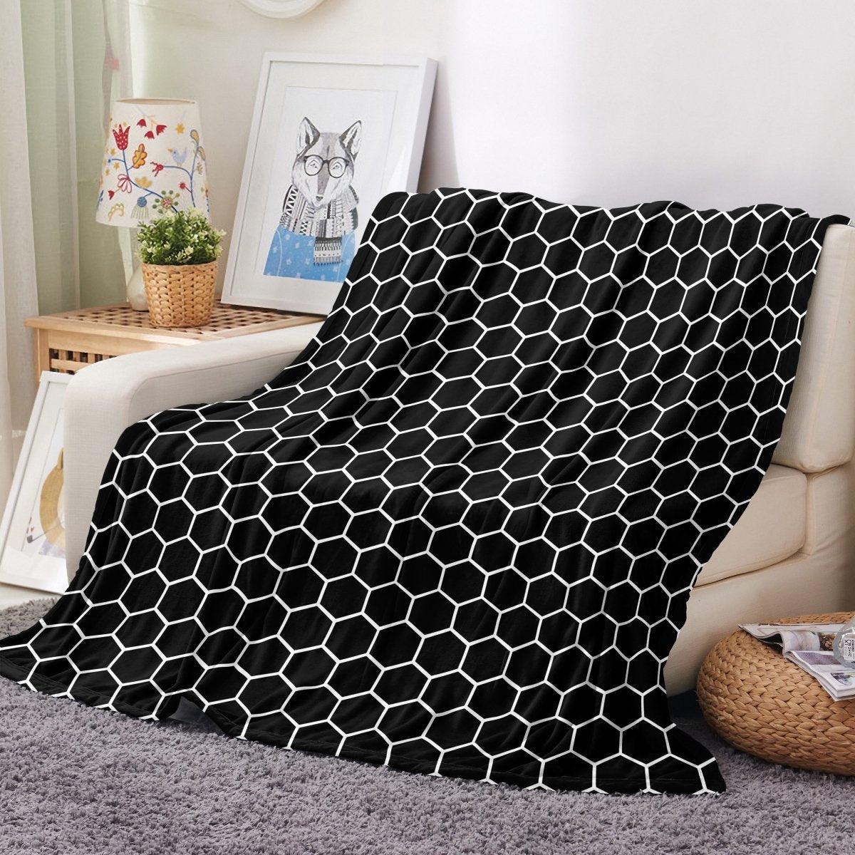 Ultra Soft Oversized Plush Honeycomb Throw Blanket - Stylish Home Décor for Bed or Couch - Spirit Linen