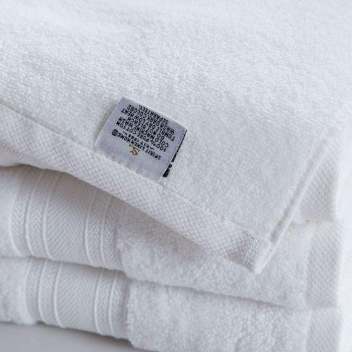 4 Piece Cotton Bath Towels Set | Spirit Linen - White