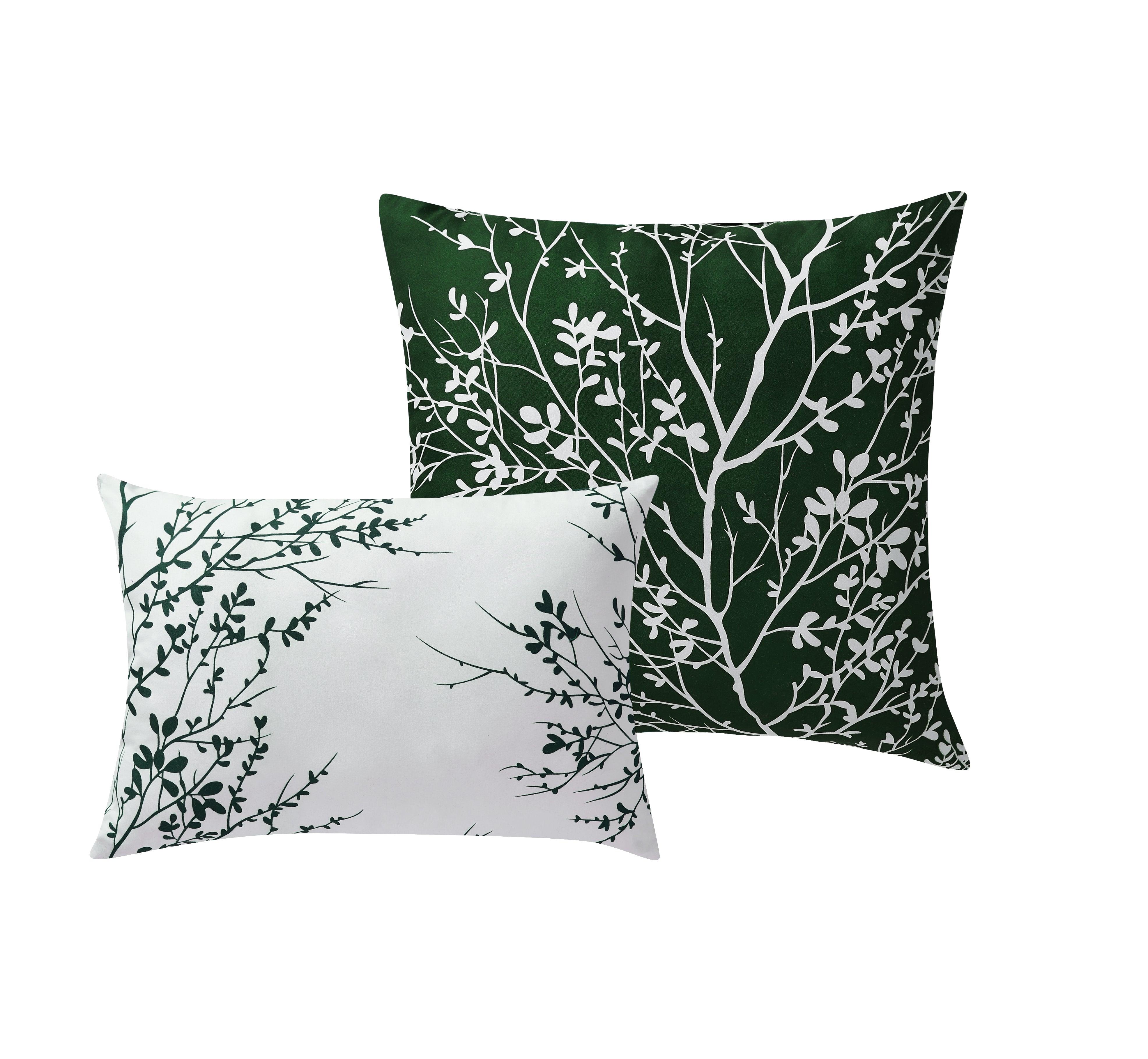 Foliage Reversible Comforter Set + Two Free Sham Pillows - Spirit Linen - Hunter