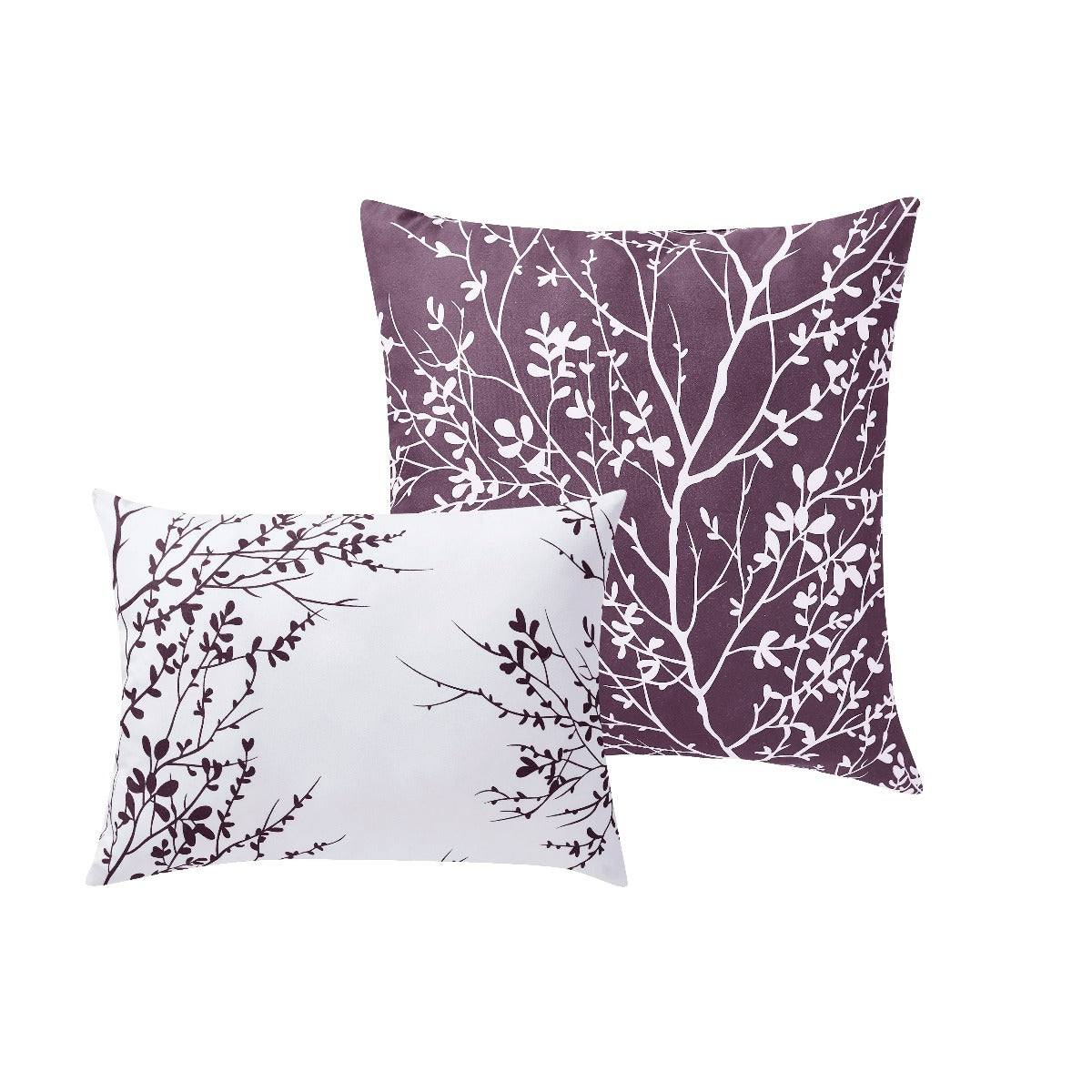 Foliage Reversible Comforter Set + Two Free Sham Pillows - Spirit Linen - Lilac