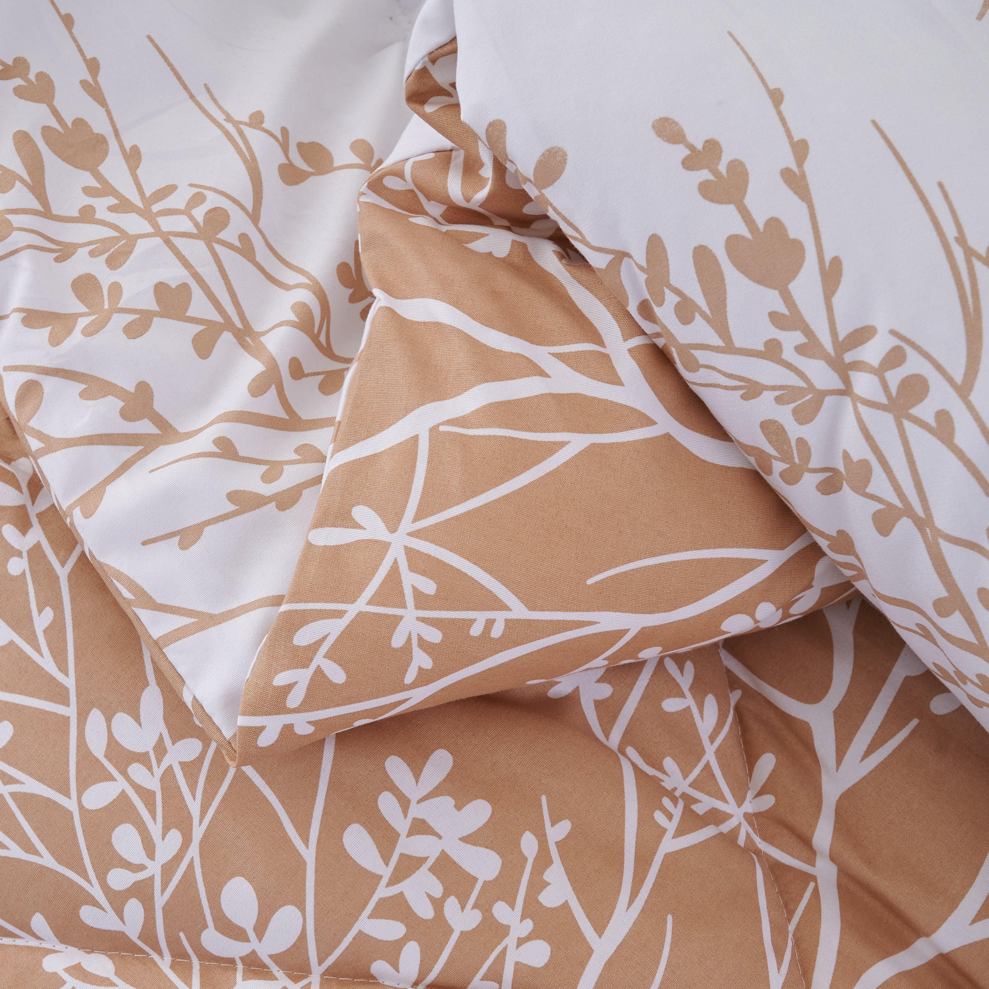 Foliage Reversible Comforter Set + Two Free Sham Pillows - Spirit Linen - Taupe