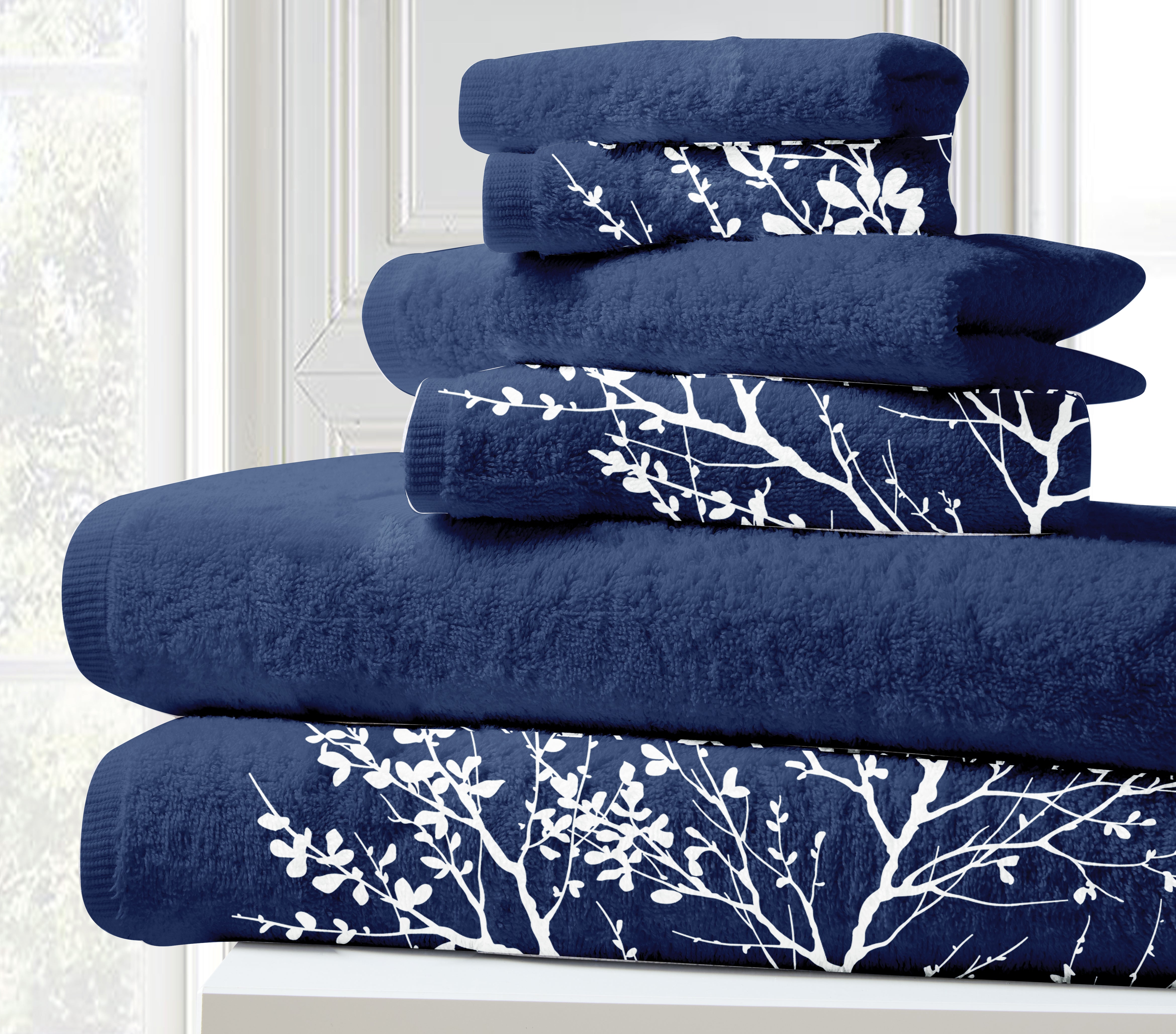 100% Cotton Foliage 6Pc Bath Towel Set