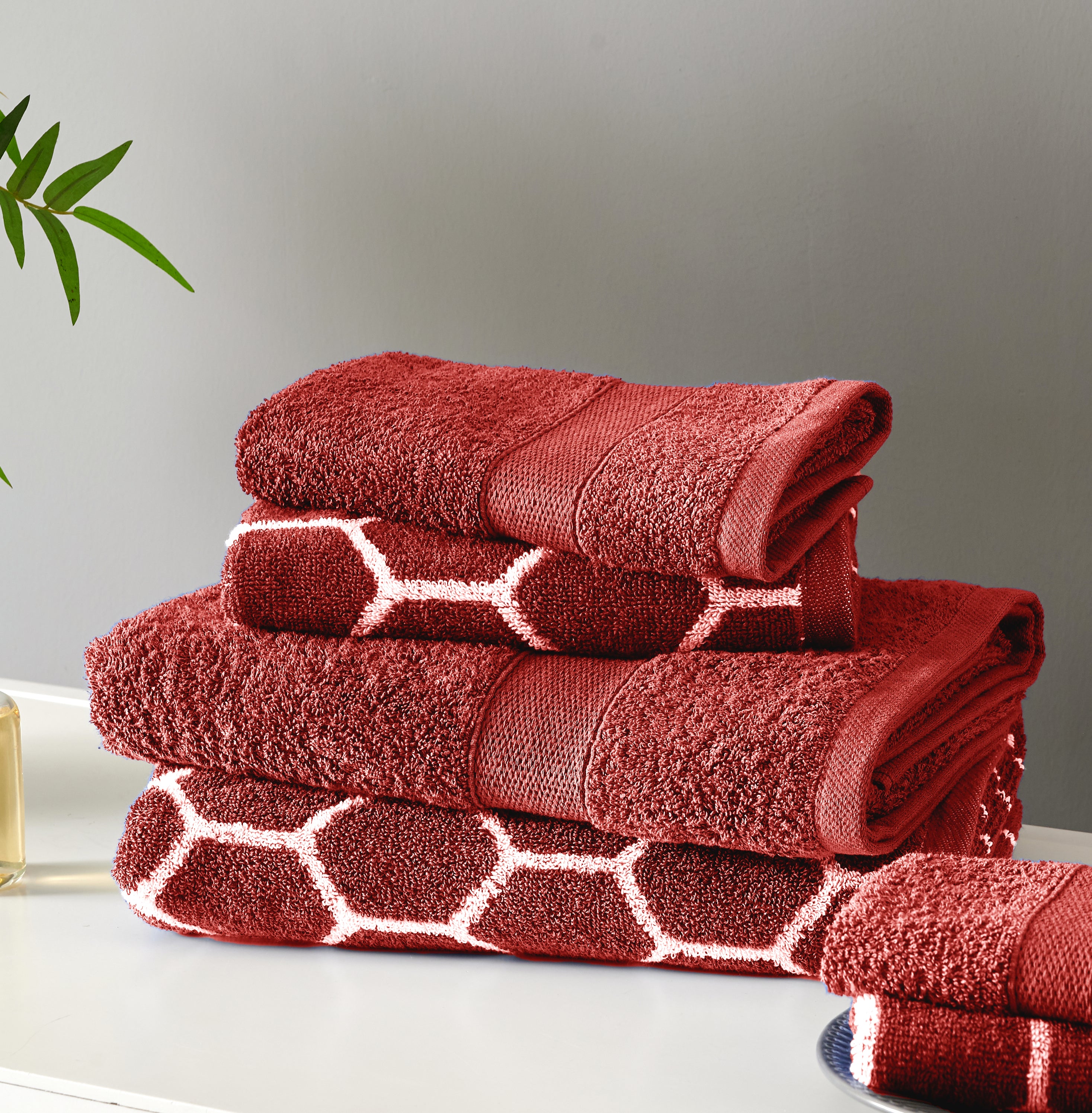 100% Cotton Honeycomb 6Pc Bath Towel Set
