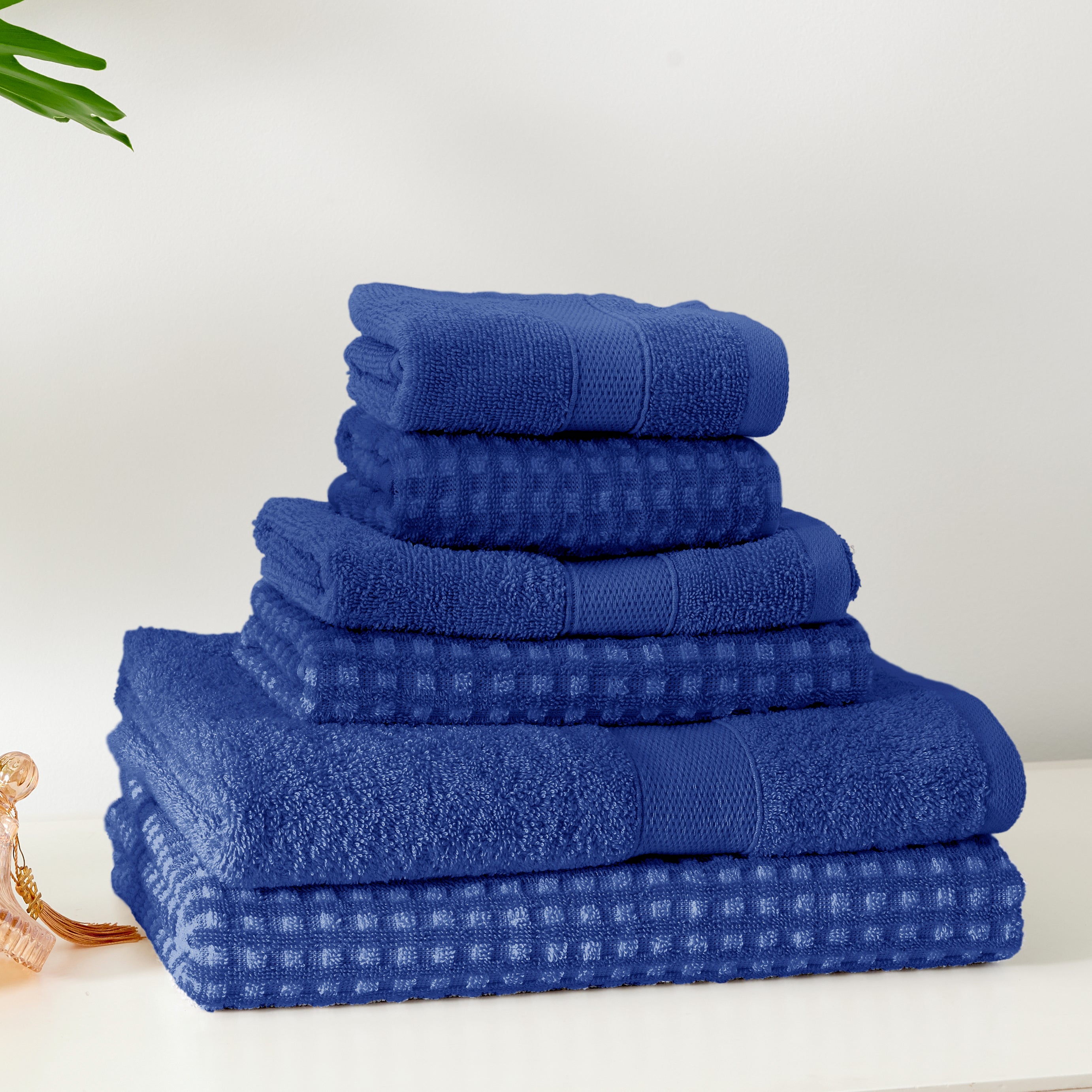 100% Cotton Waffle 6Pc Bath Towel Set