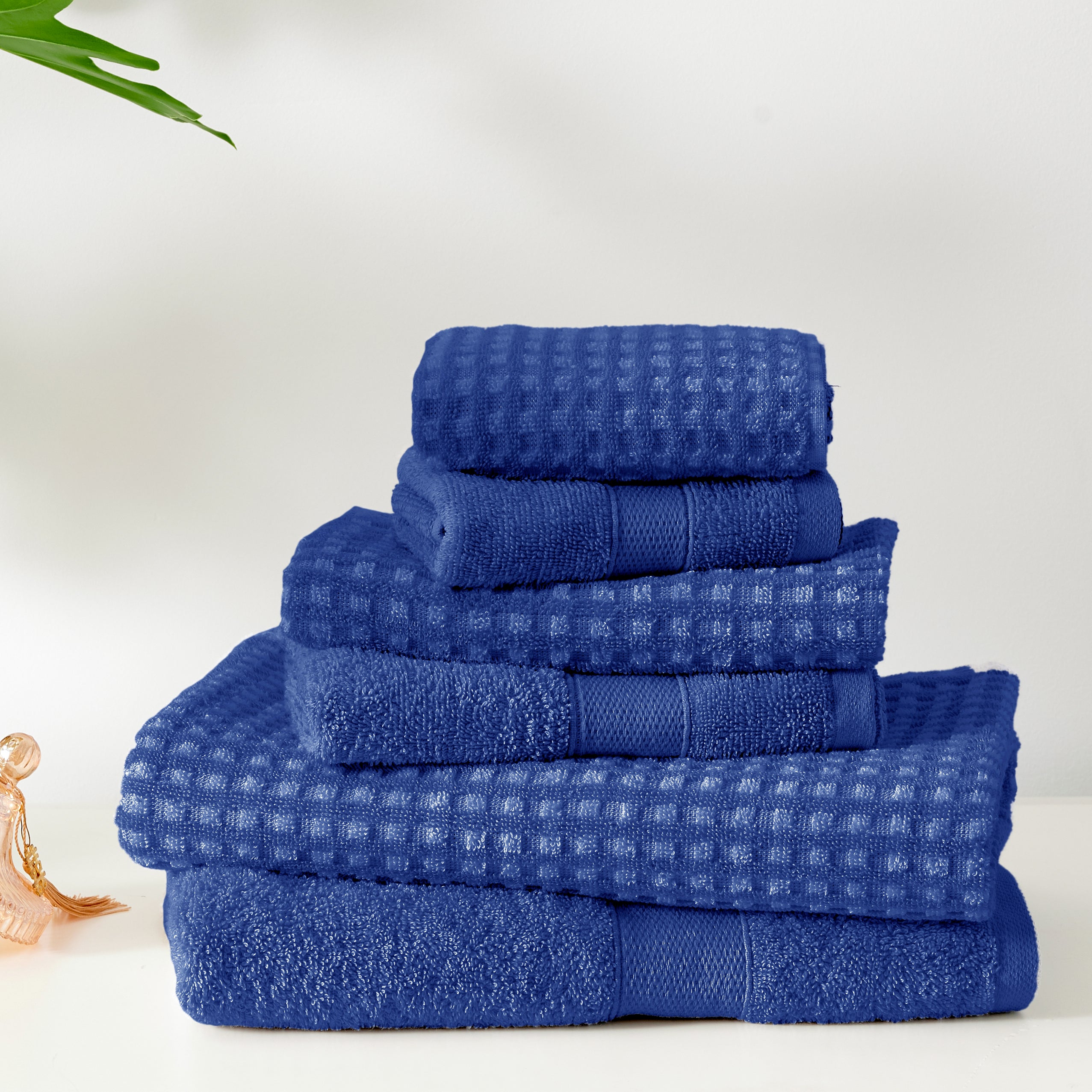 100% Cotton Waffle 6Pc Bath Towel Set
