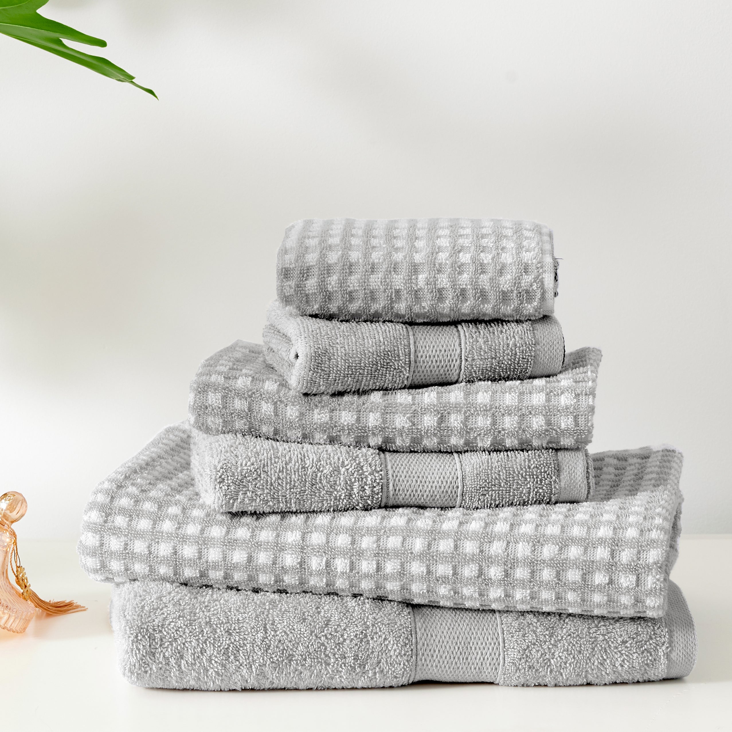 100% Cotton Waffle 6Pc Bath Towel Set