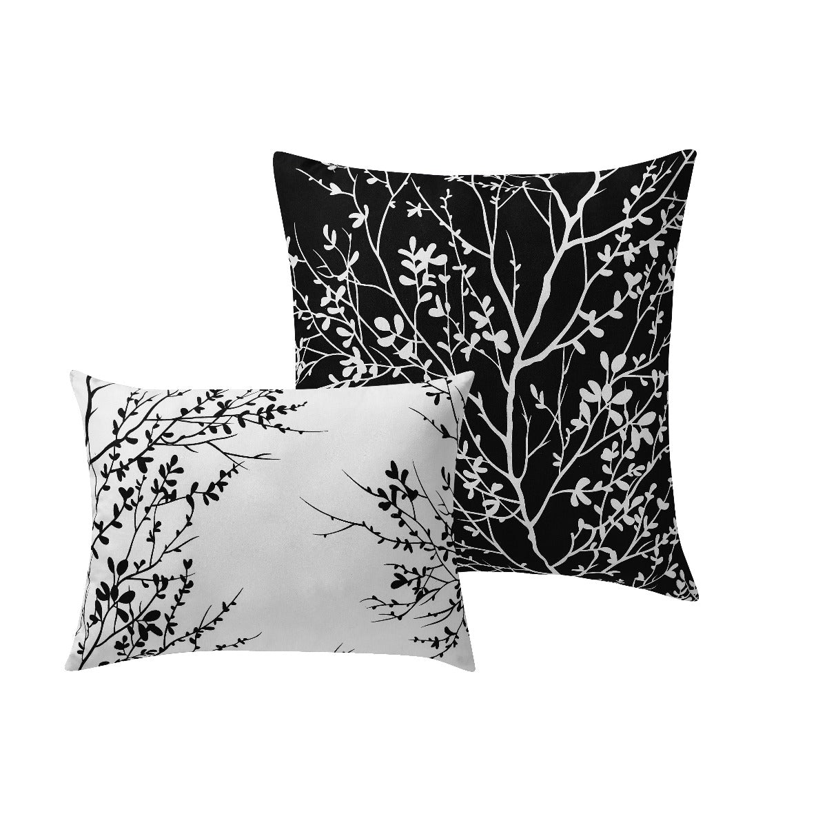 Foliage Reversible Comforter Set + Two Free Sham Pillows - Spirit Linen - Black