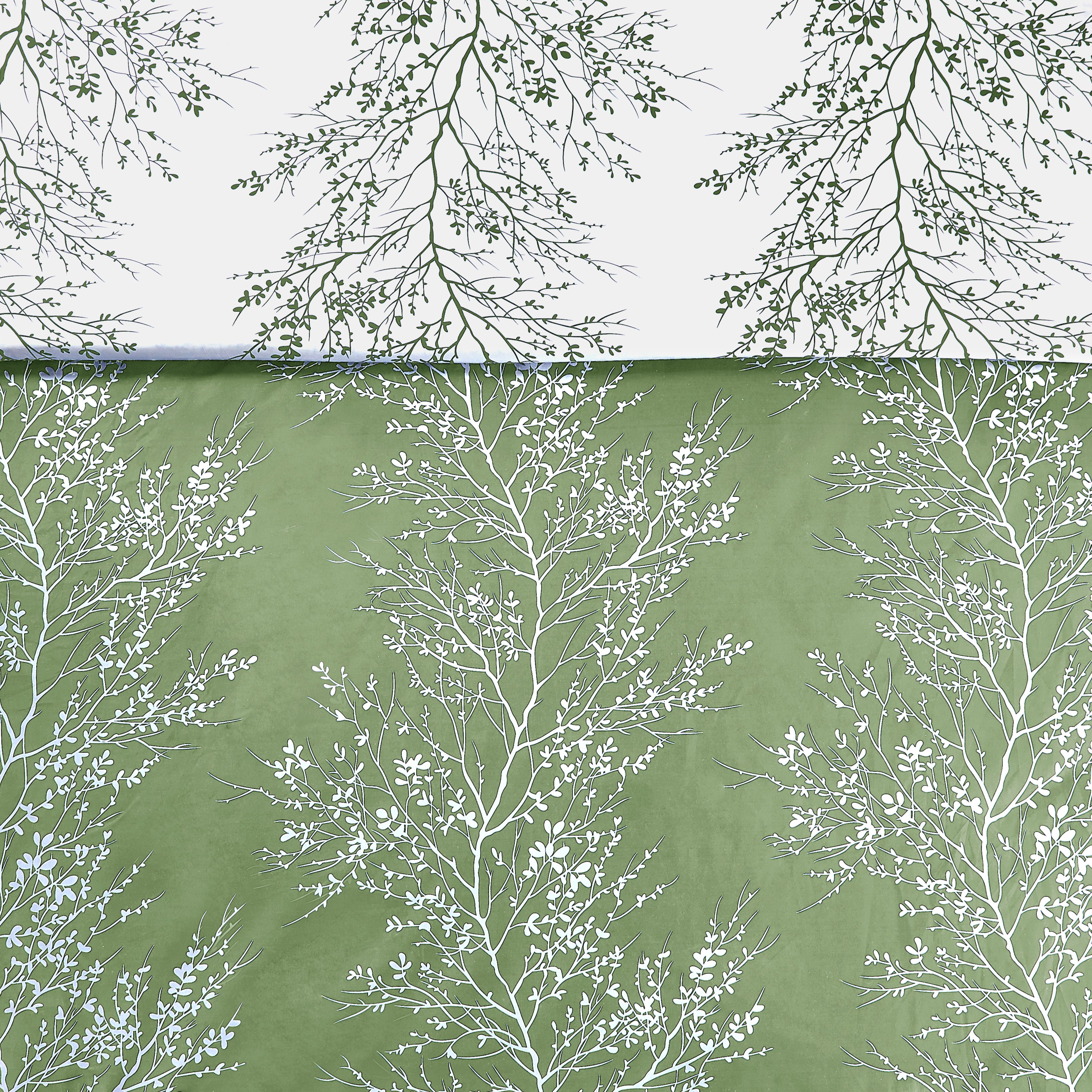 Foliage Reversible Comforter Set + Two Free Sham Pillows - Spirit Linen - Sage