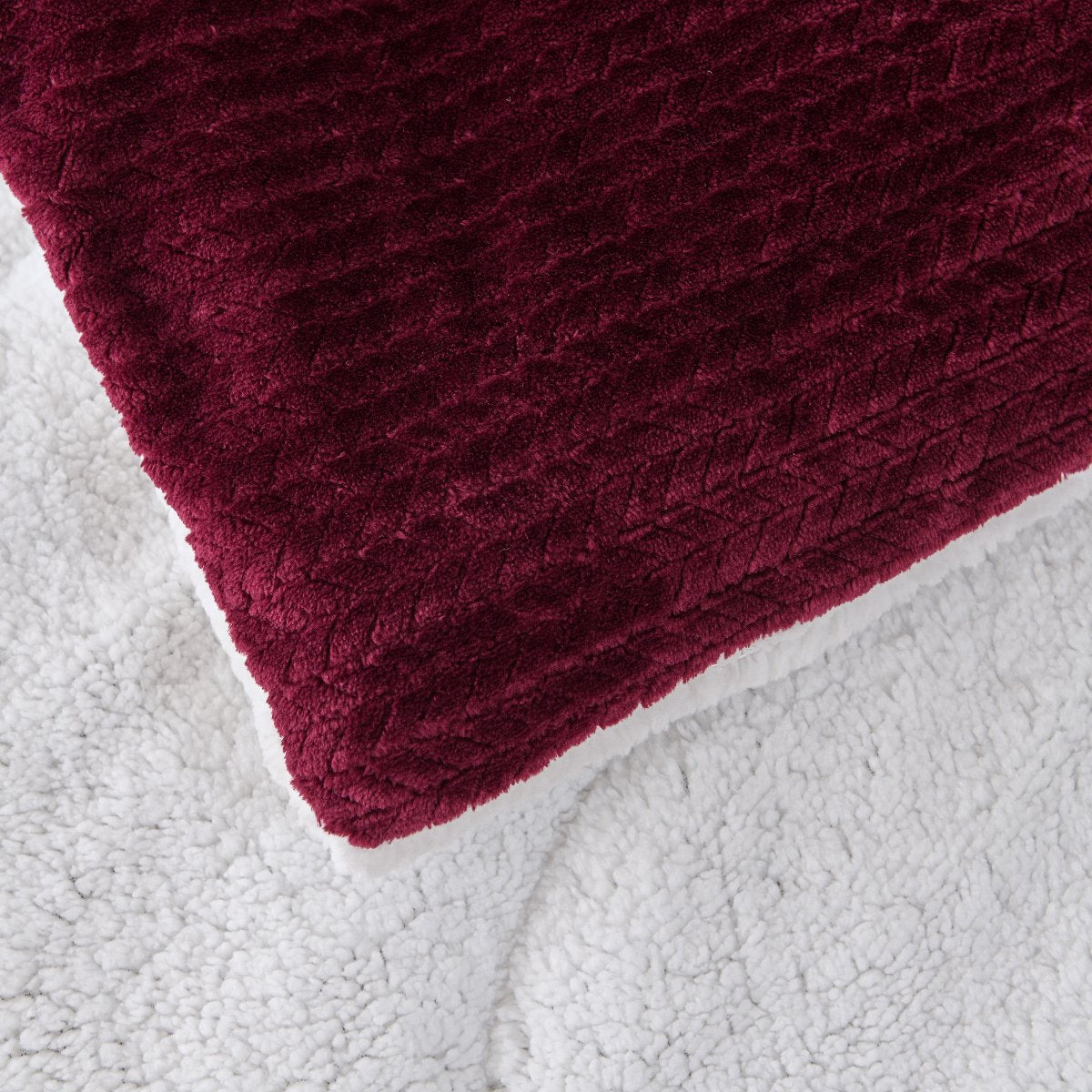 Mountain Ridge Sweater Knit 3 pc Comforter Set | Spirit Linen - Winery Burgundy