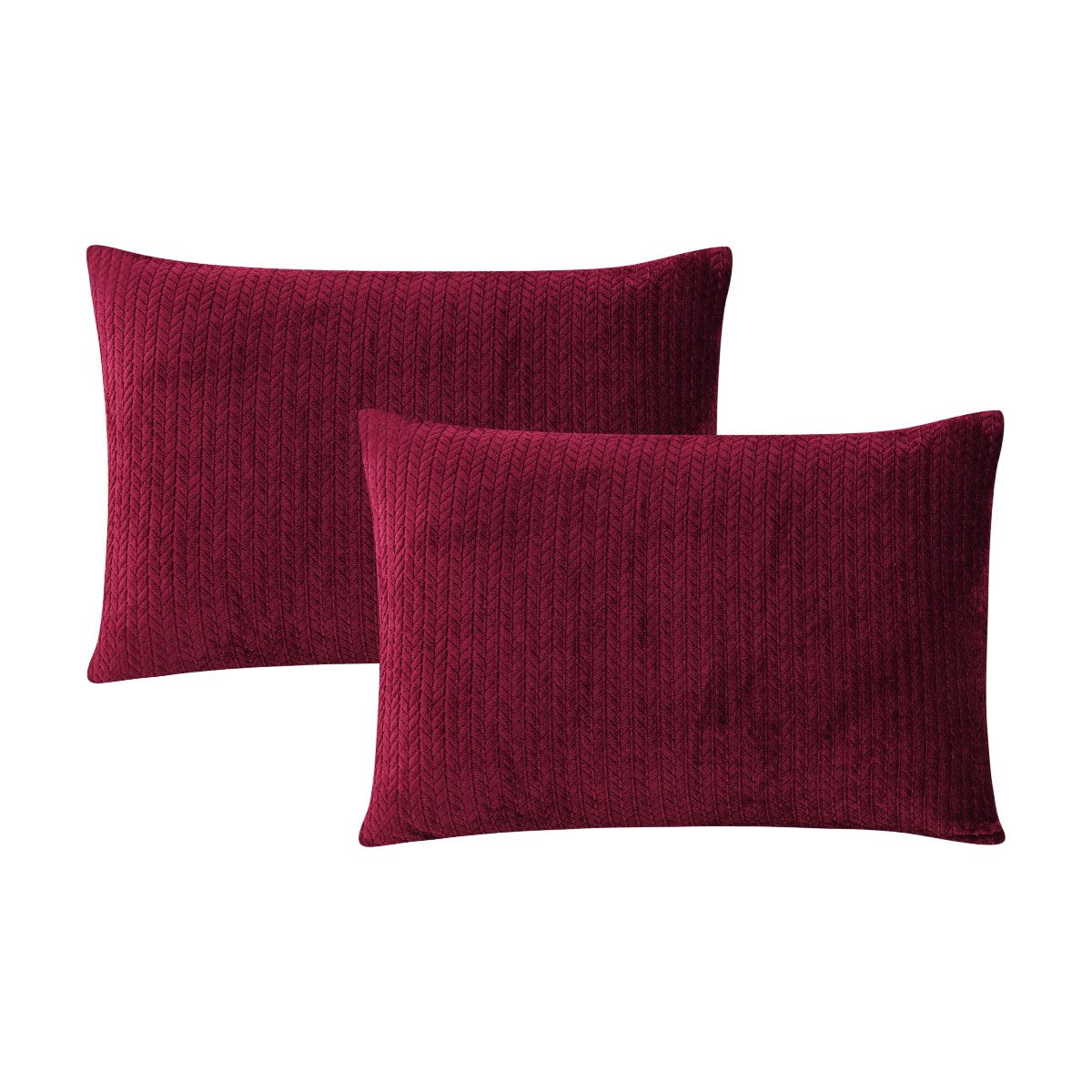 Mountain Ridge Sweater Knit 3 pc Comforter Set | Spirit Linen - Winery Burgundy