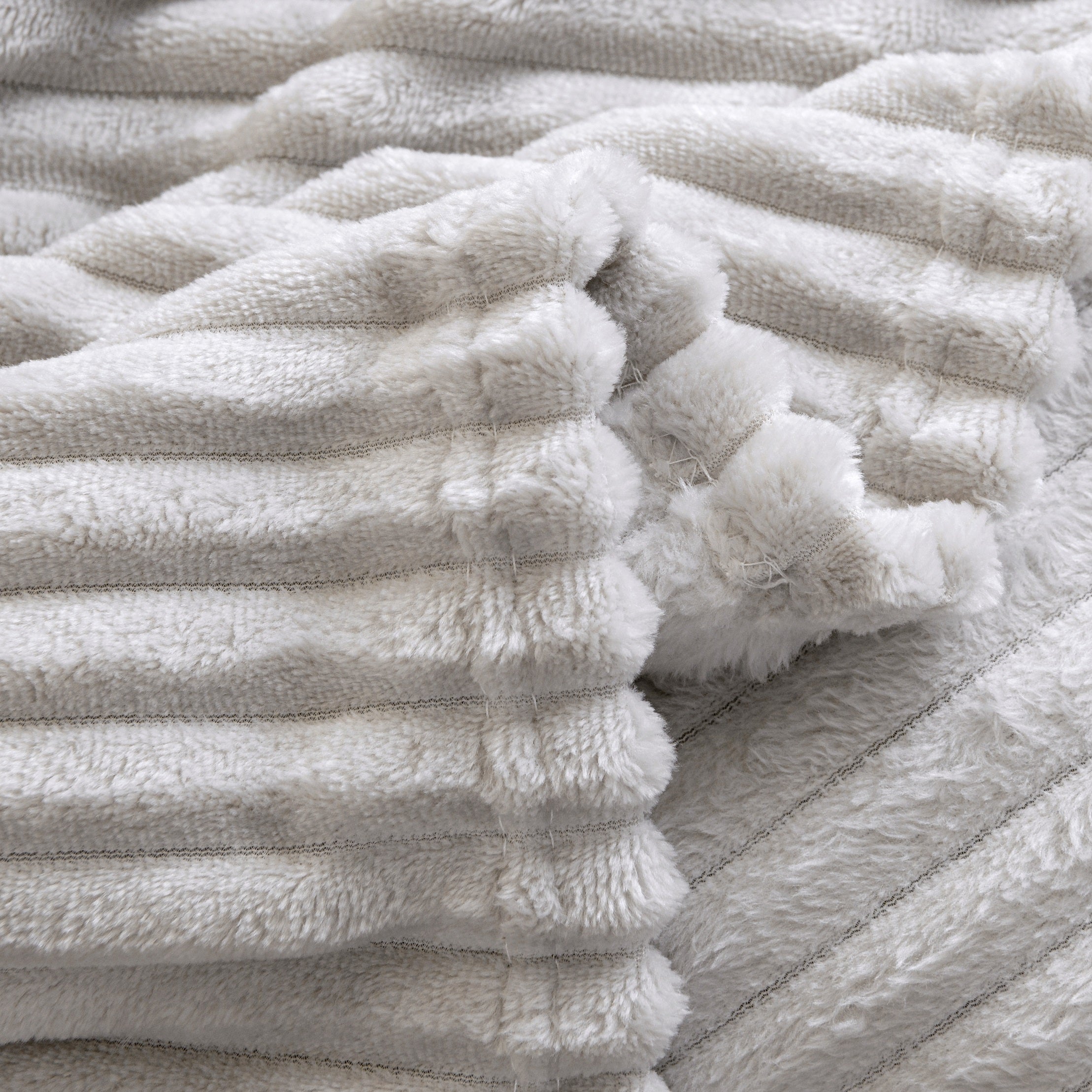 Solid Plush Ribbed Blanket - Ultra Soft and Smooth