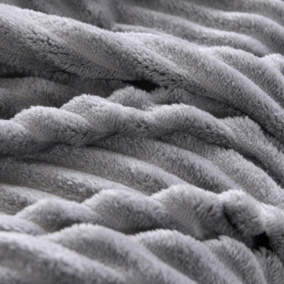 Solid Plush Ribbed Blanket - Ultra Soft and Smooth