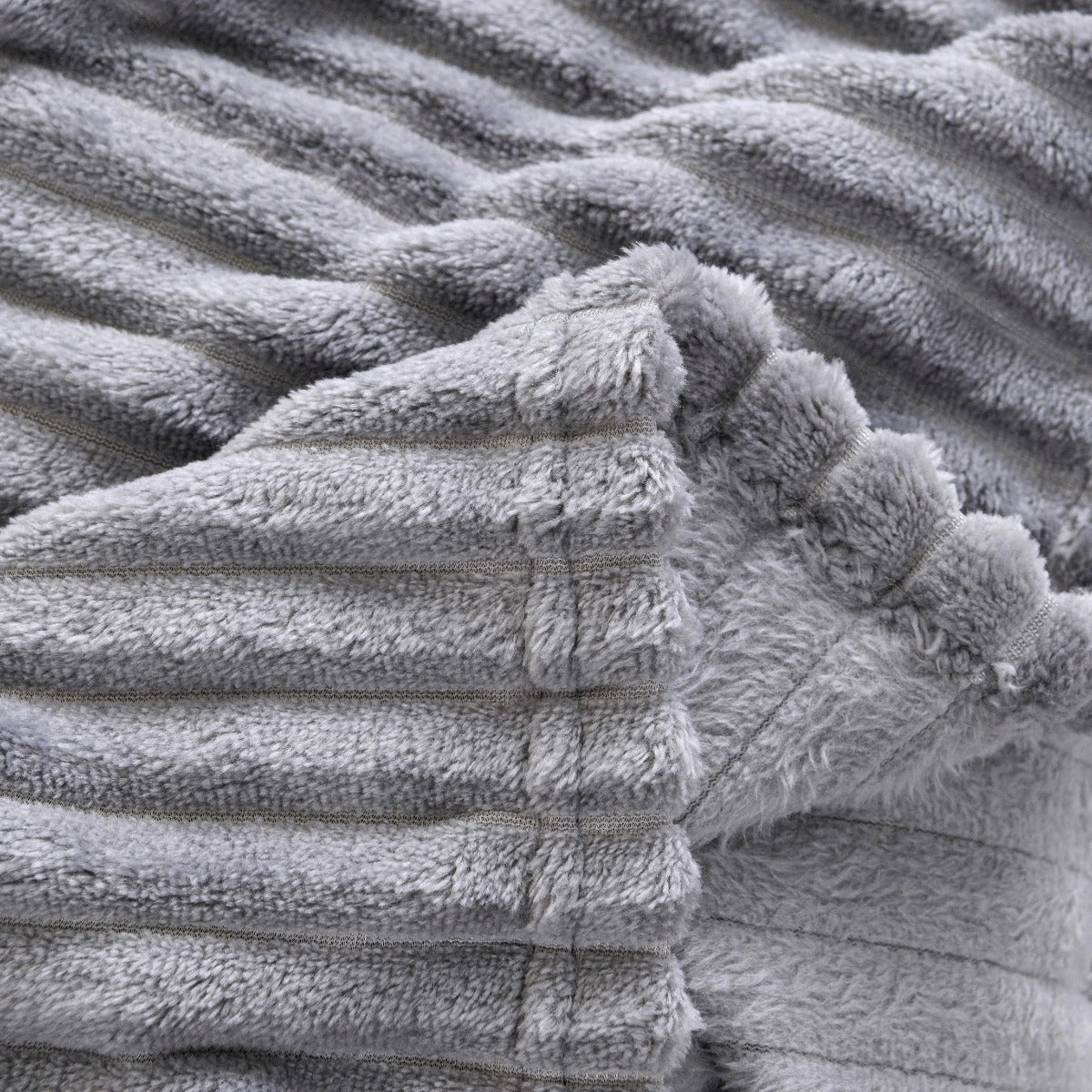 Solid Plush Ribbed Blanket - Ultra Soft and Smooth