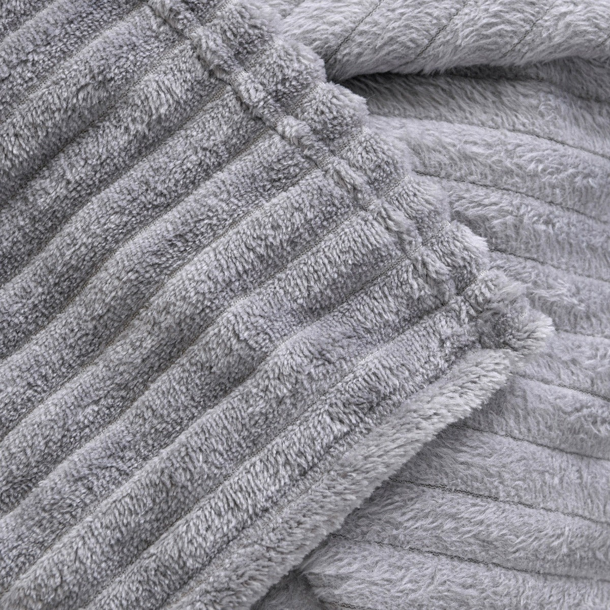 Solid Plush Ribbed Blanket - Ultra Soft and Smooth