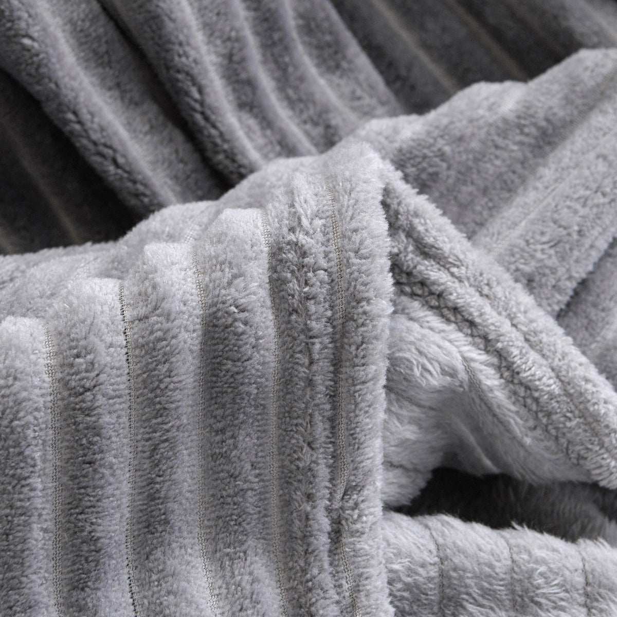 Solid Plush Ribbed Blanket - Ultra Soft and Smooth