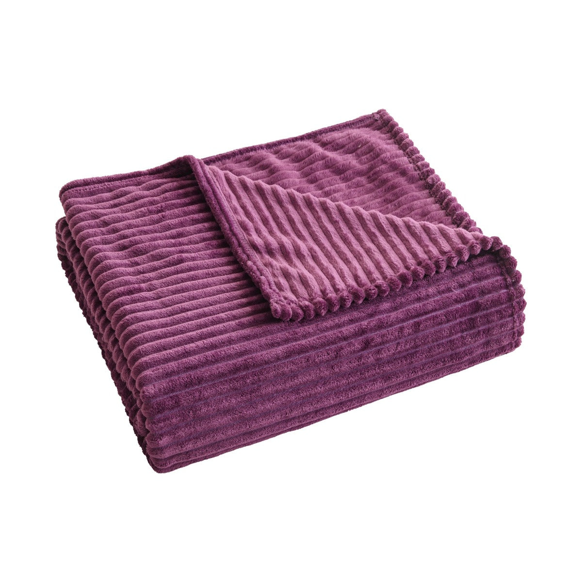 Solid Plush Ribbed Blanket - Ultra Soft and Smooth