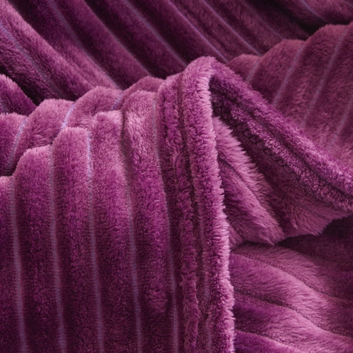 Solid Plush Ribbed Blanket - Ultra Soft and Smooth