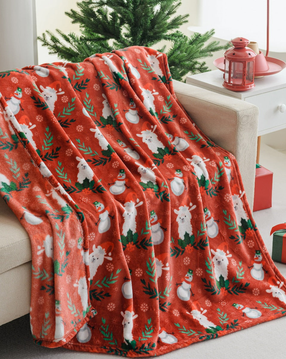 Ultra Soft Oversized Plush Holiday Throw Blanket - Stylish Home Décor for Bed or Couch