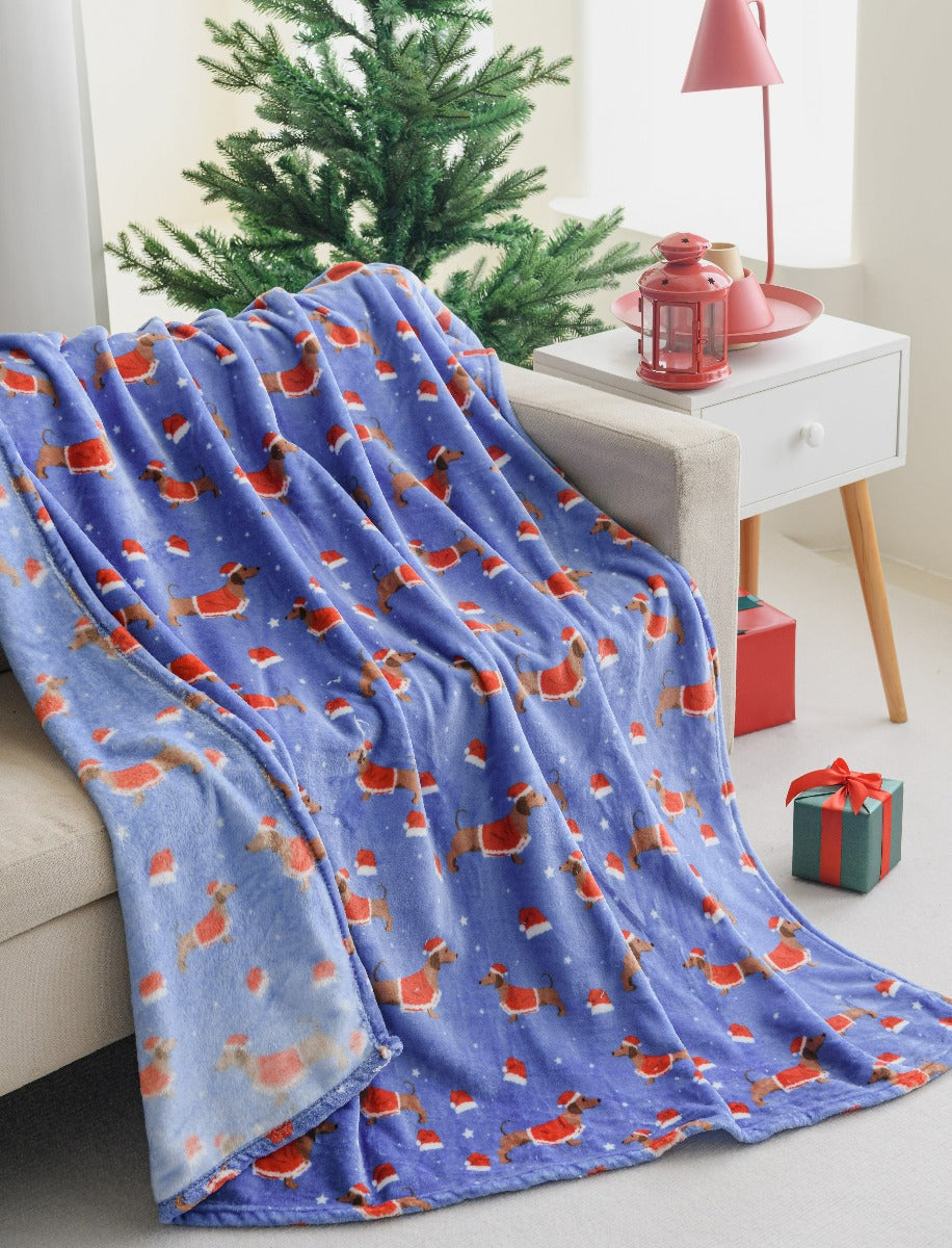 Ultra Soft Oversized Plush Holiday Throw Blanket - Stylish Home Décor for Bed or Couch