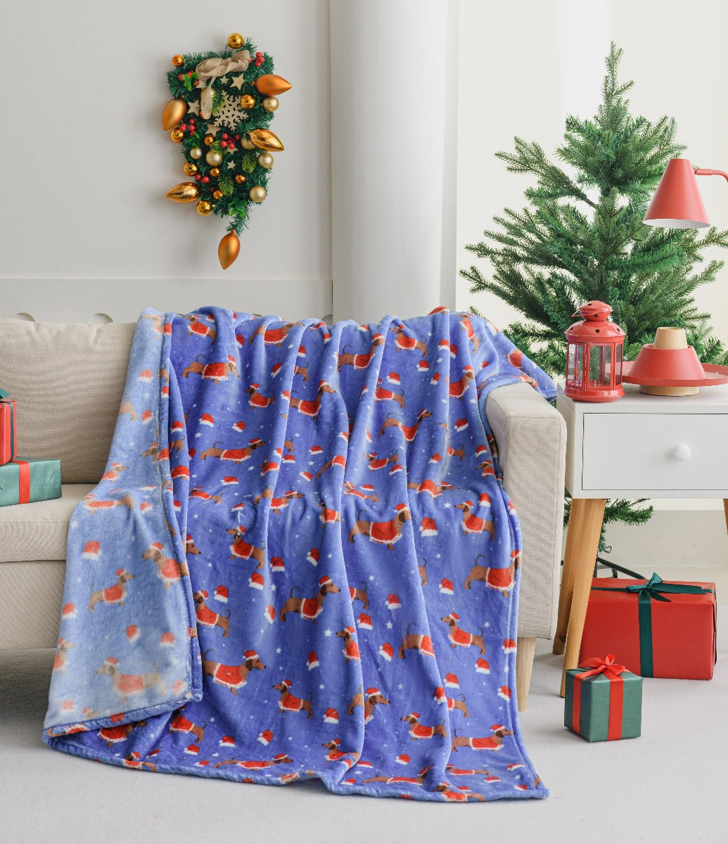 Ultra Soft Oversized Plush Holiday Throw Blanket - Stylish Home Décor for Bed or Couch