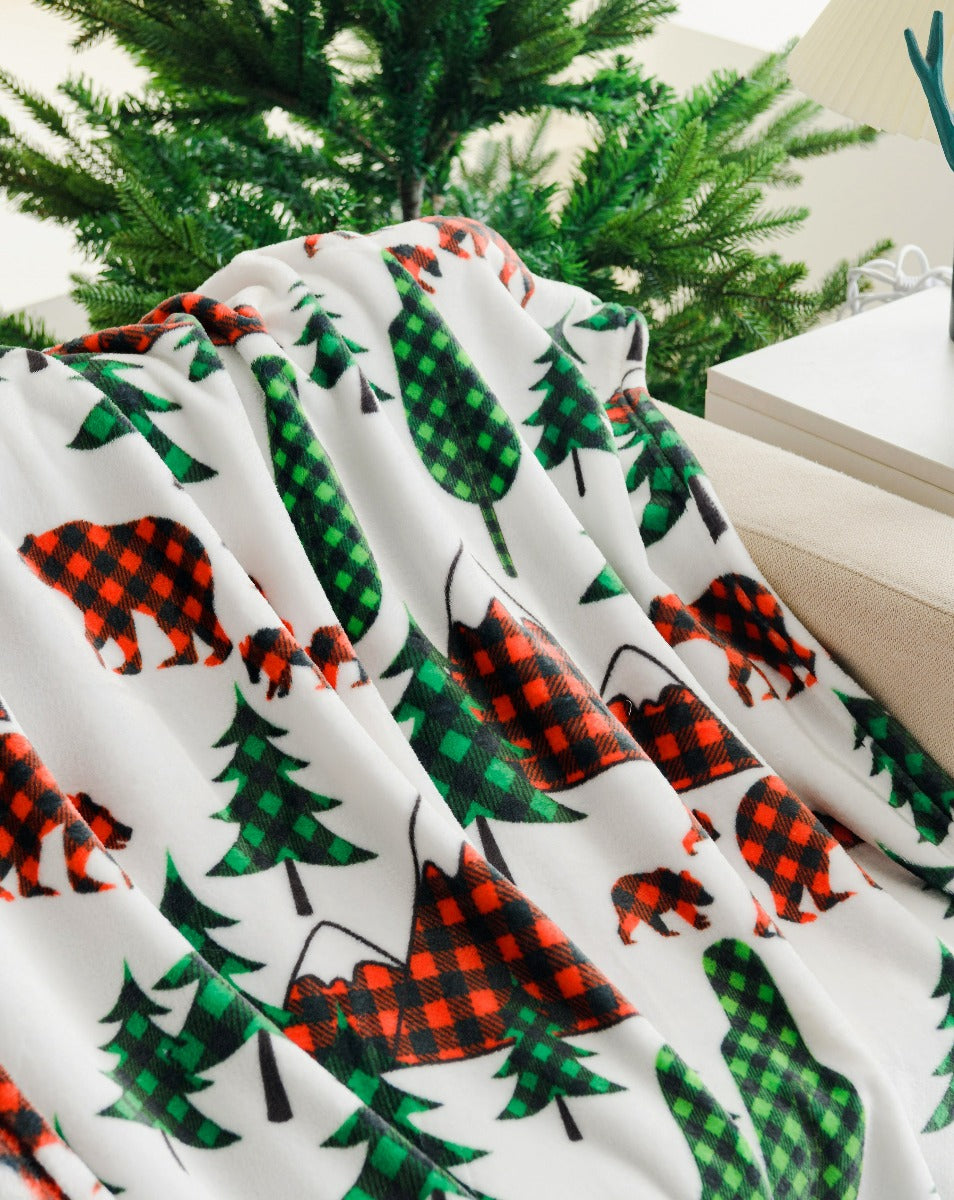 Ultra Soft Oversized Plush Holiday Throw Blanket - Stylish Home Décor for Bed or Couch