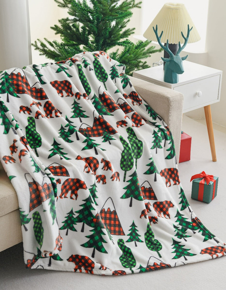 Ultra Soft Oversized Plush Holiday Throw Blanket - Stylish Home Décor for Bed or Couch