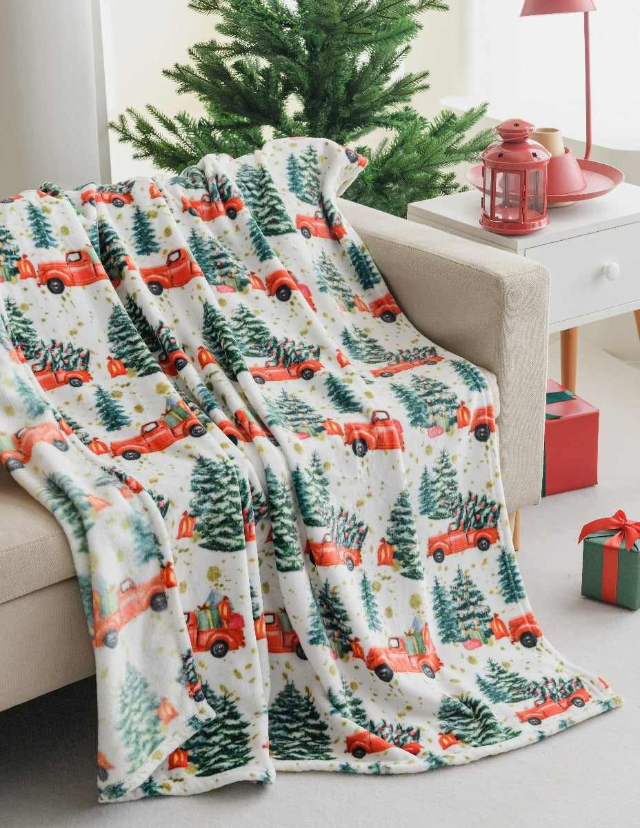 Ultra Soft Oversized Plush Holiday Throw Blanket - Stylish Home Décor for Bed or Couch