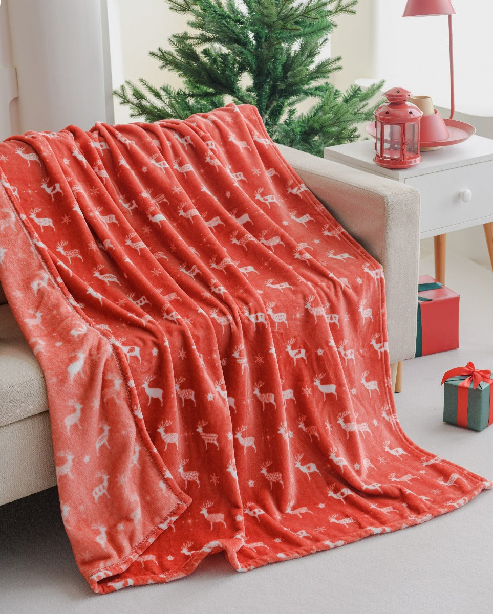 Ultra Soft Oversized Plush Holiday Throw Blanket - Stylish Home Décor for Bed or Couch