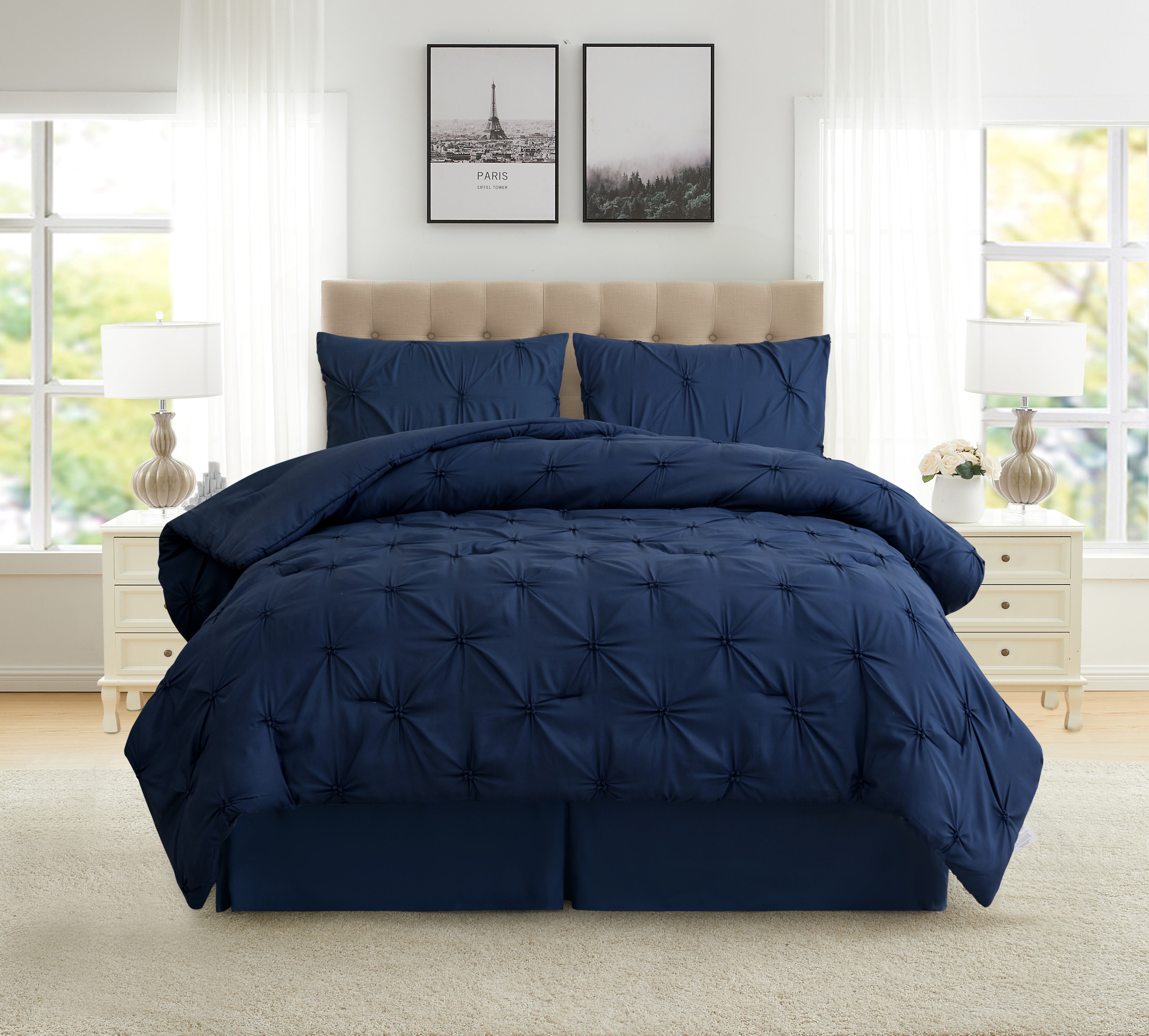 APR  Pleasureパターンセット 4-piece Pintuck Comforter Set