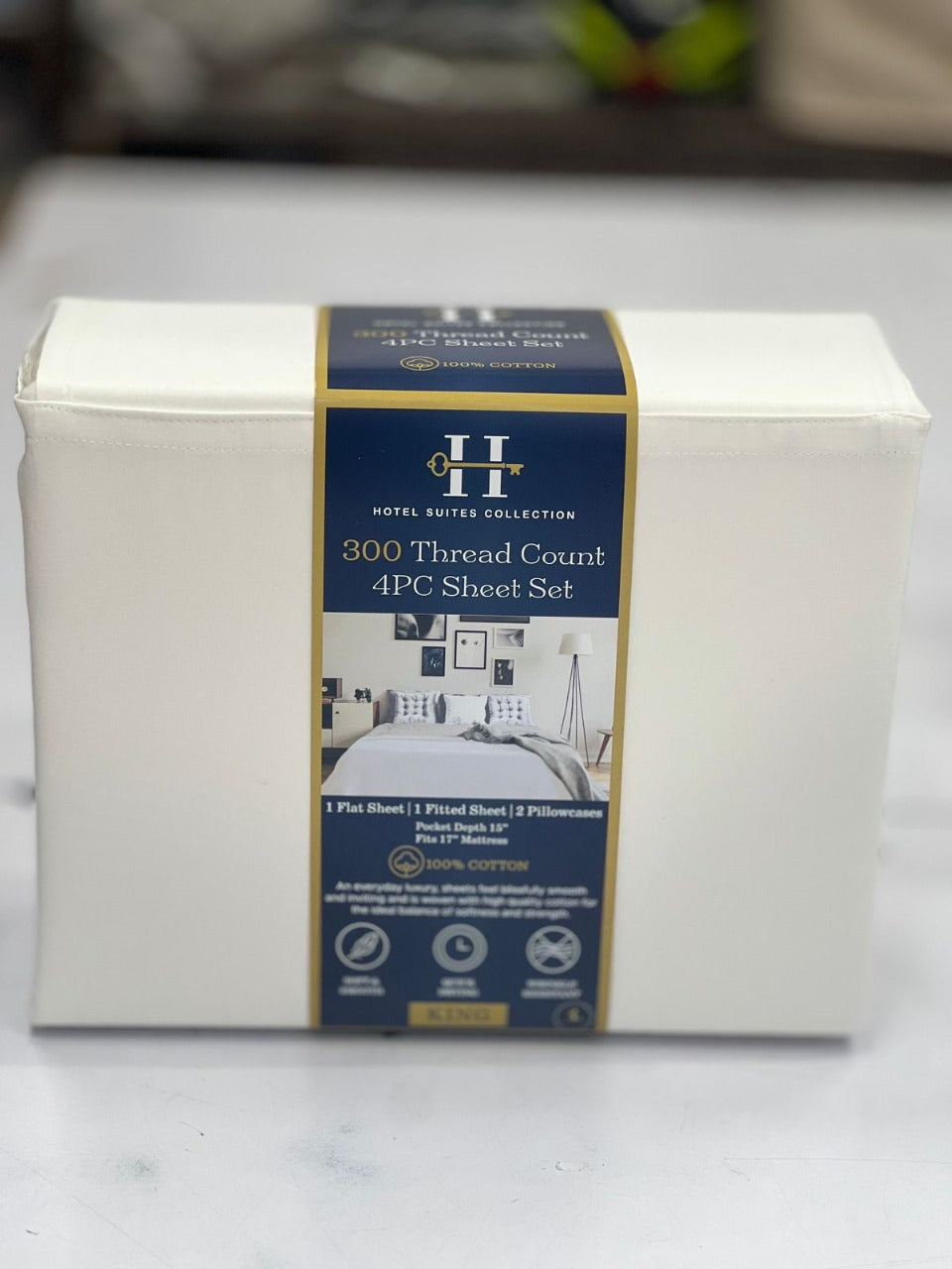 300TC Cotton 4PC Sheet Set