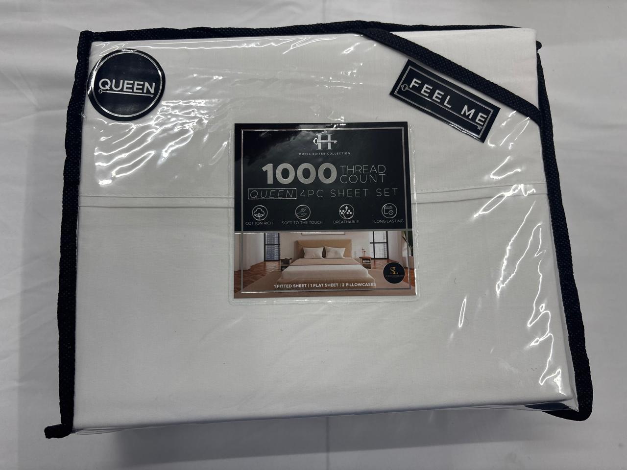 1000TC CVC Percale 4pk Sheet Set
