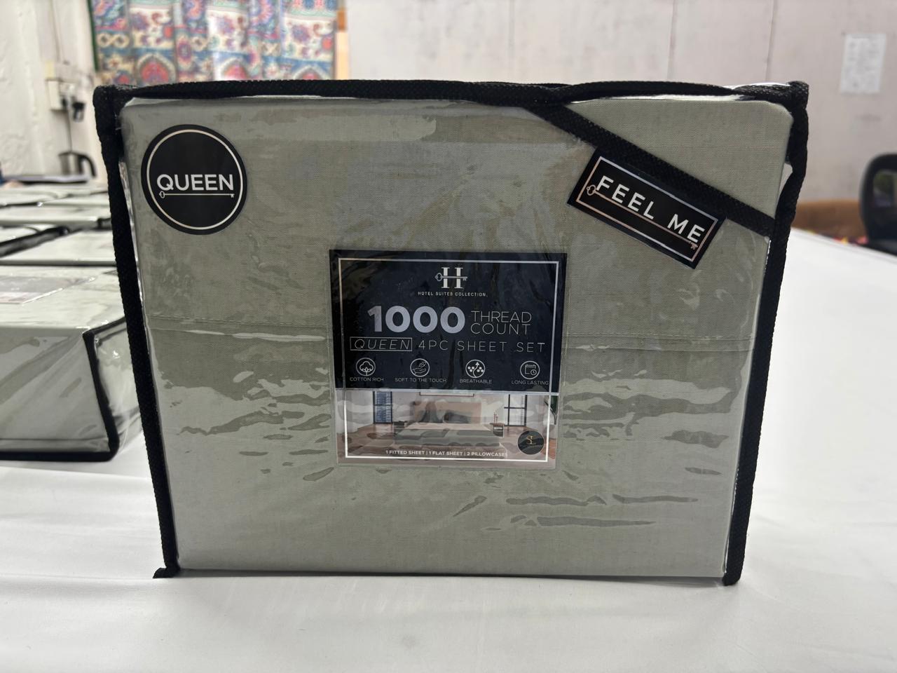 1000TC CVC Percale 4pk Sheet Set