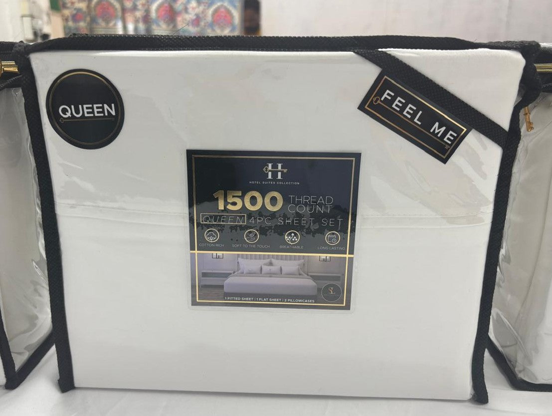 1500TC CVC Satin 4pk Sheet Set