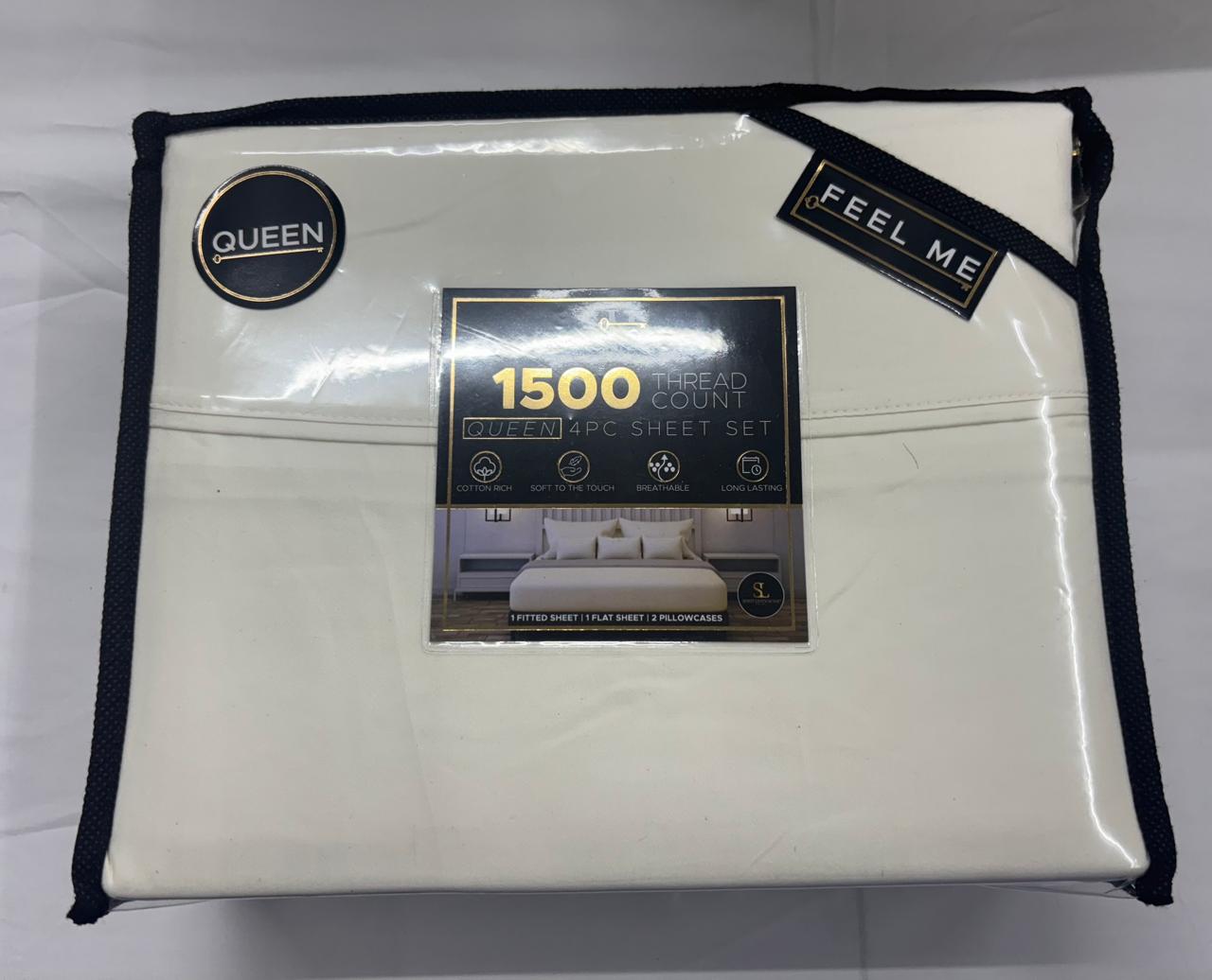 1500TC CVC Satin 4pk Sheet Set